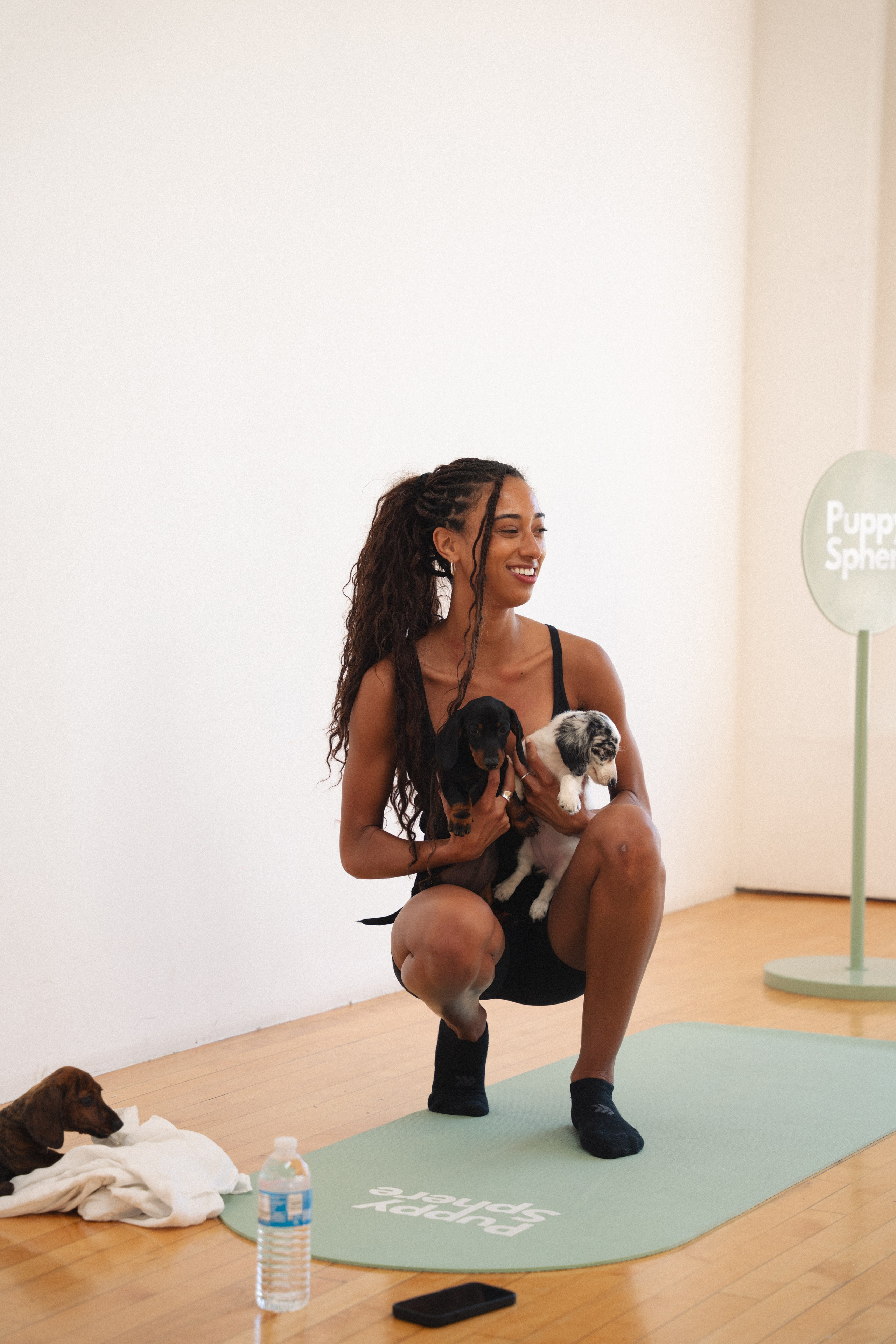 Puppy Yoga. Santa Monica based photographer Kristina Vasilenko