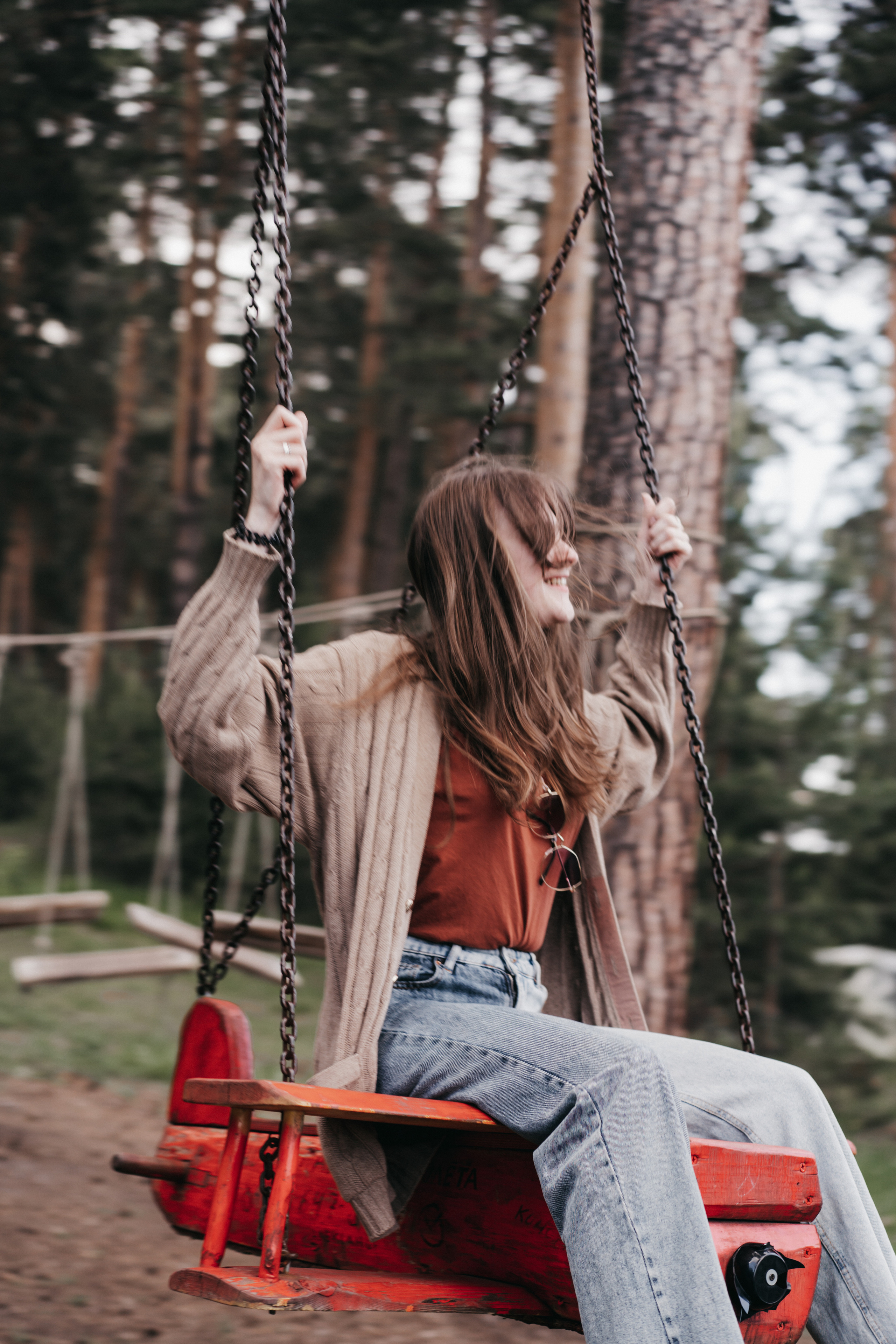 Photo of a couple in the forest. Portrait and wedding photographer in New York