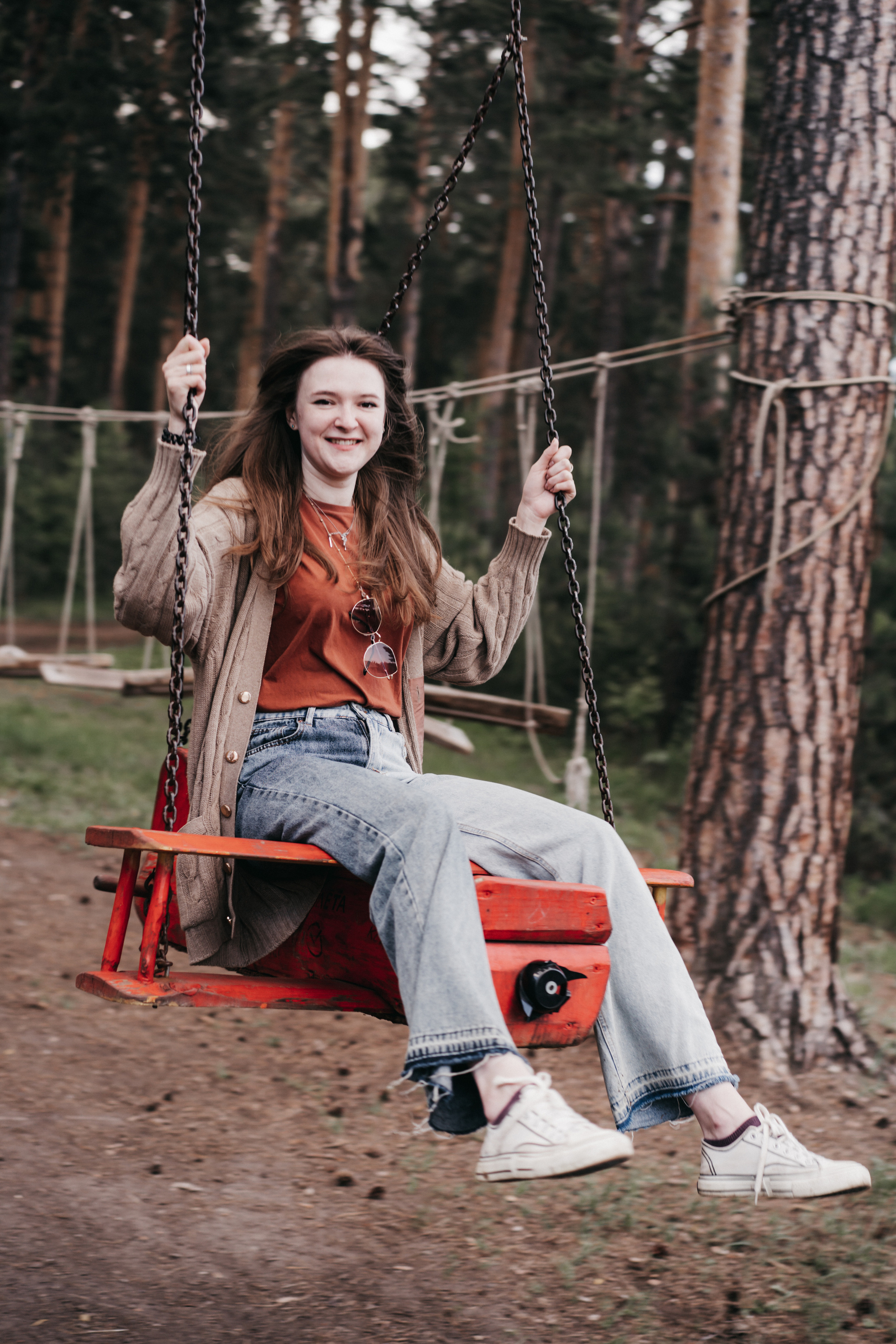 Photo of a couple in the forest. Portrait and wedding photographer in New York
