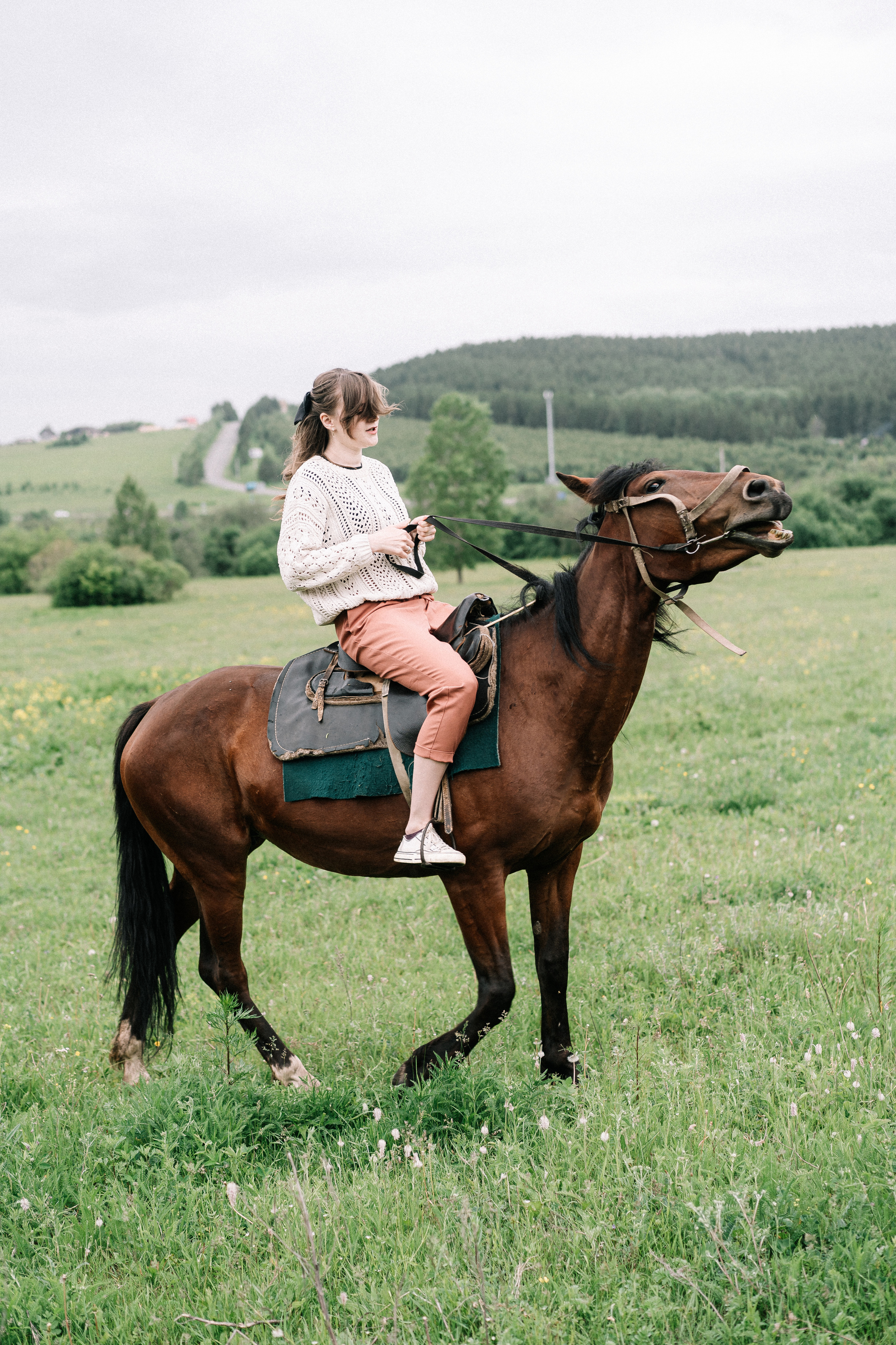 Photo of a couple in the forest. Portrait and wedding photographer in New York