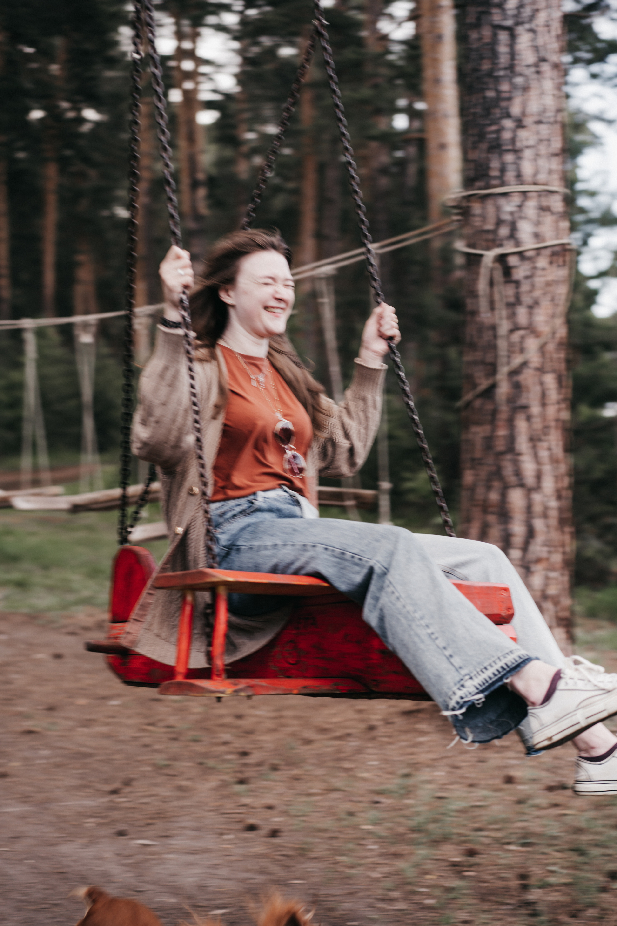 Photo of a couple in the forest. Portrait and wedding photographer in New York