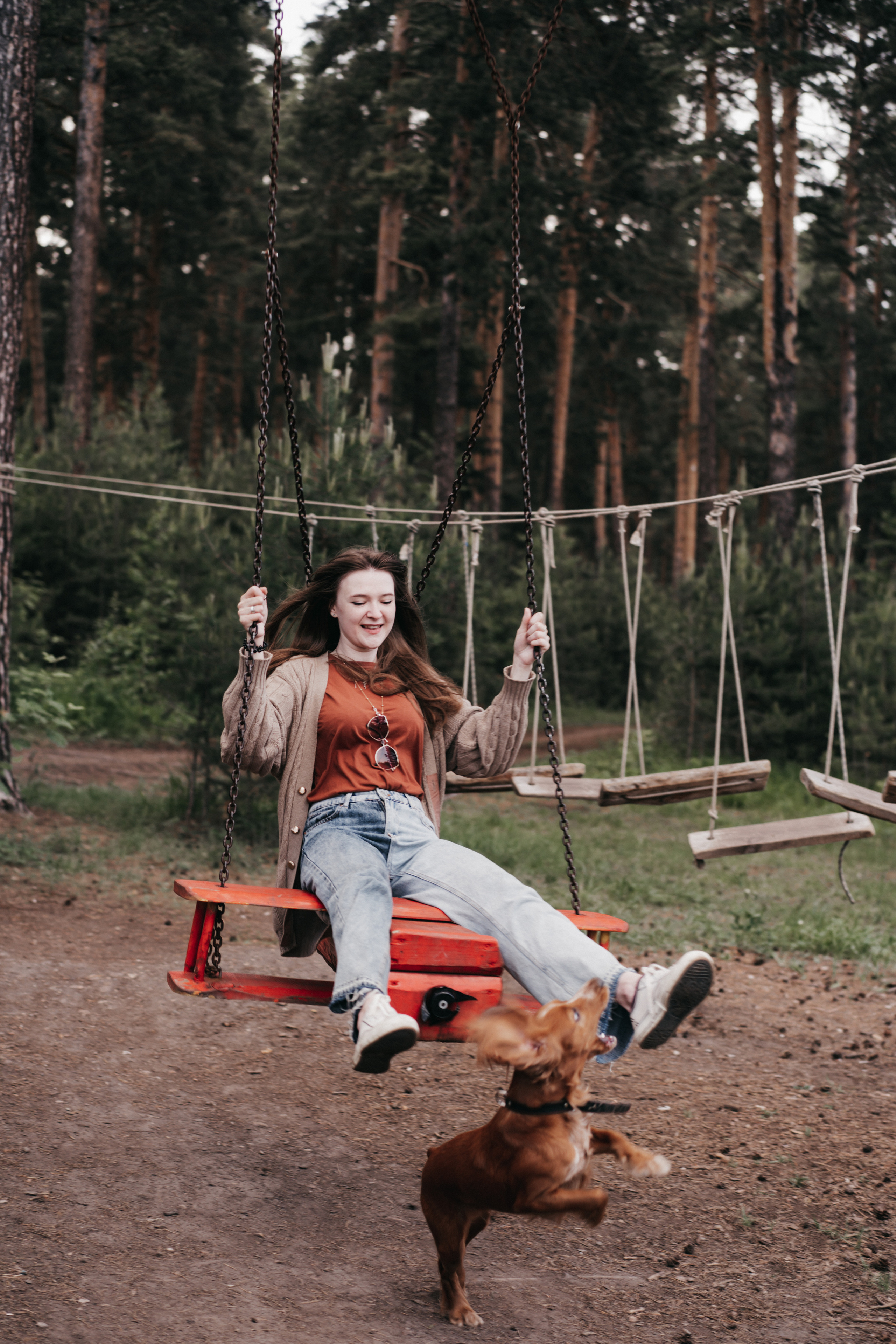 Photo of a couple in the forest. Portrait and wedding photographer in New York