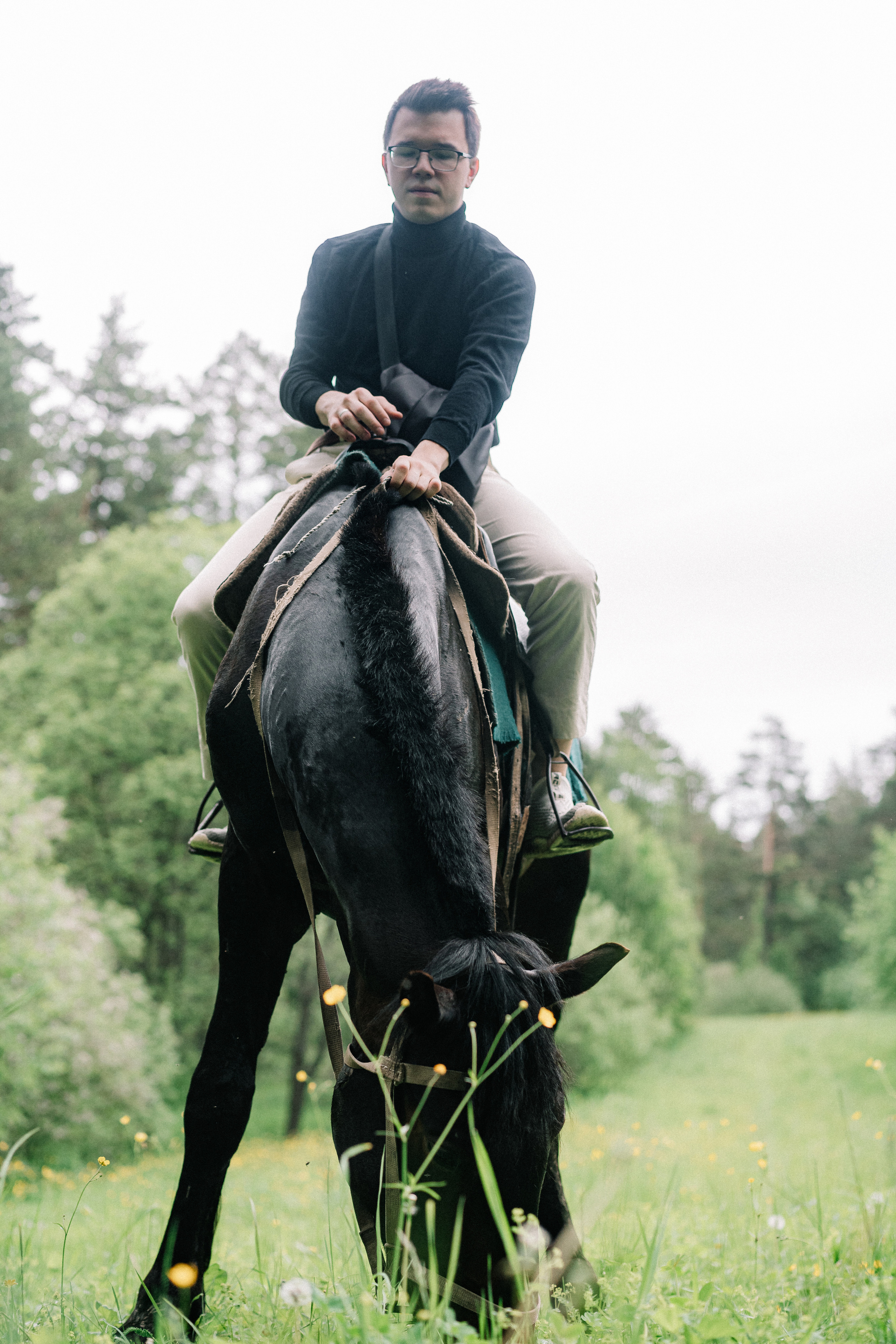 Photo of a couple in the forest. Portrait and wedding photographer in New York