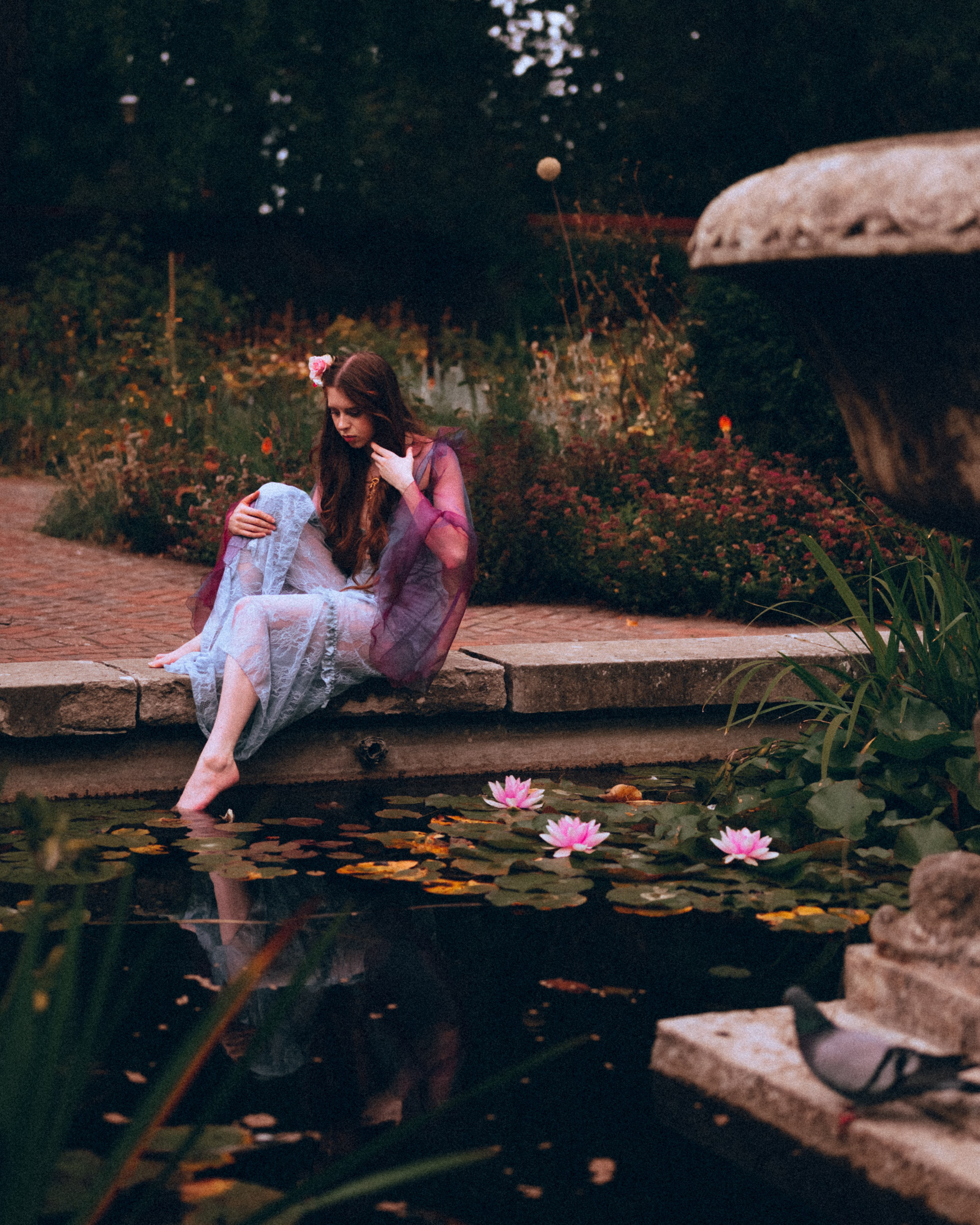 Fairy Photoshoot in a Lotus Pond. Moth & Moss Photography