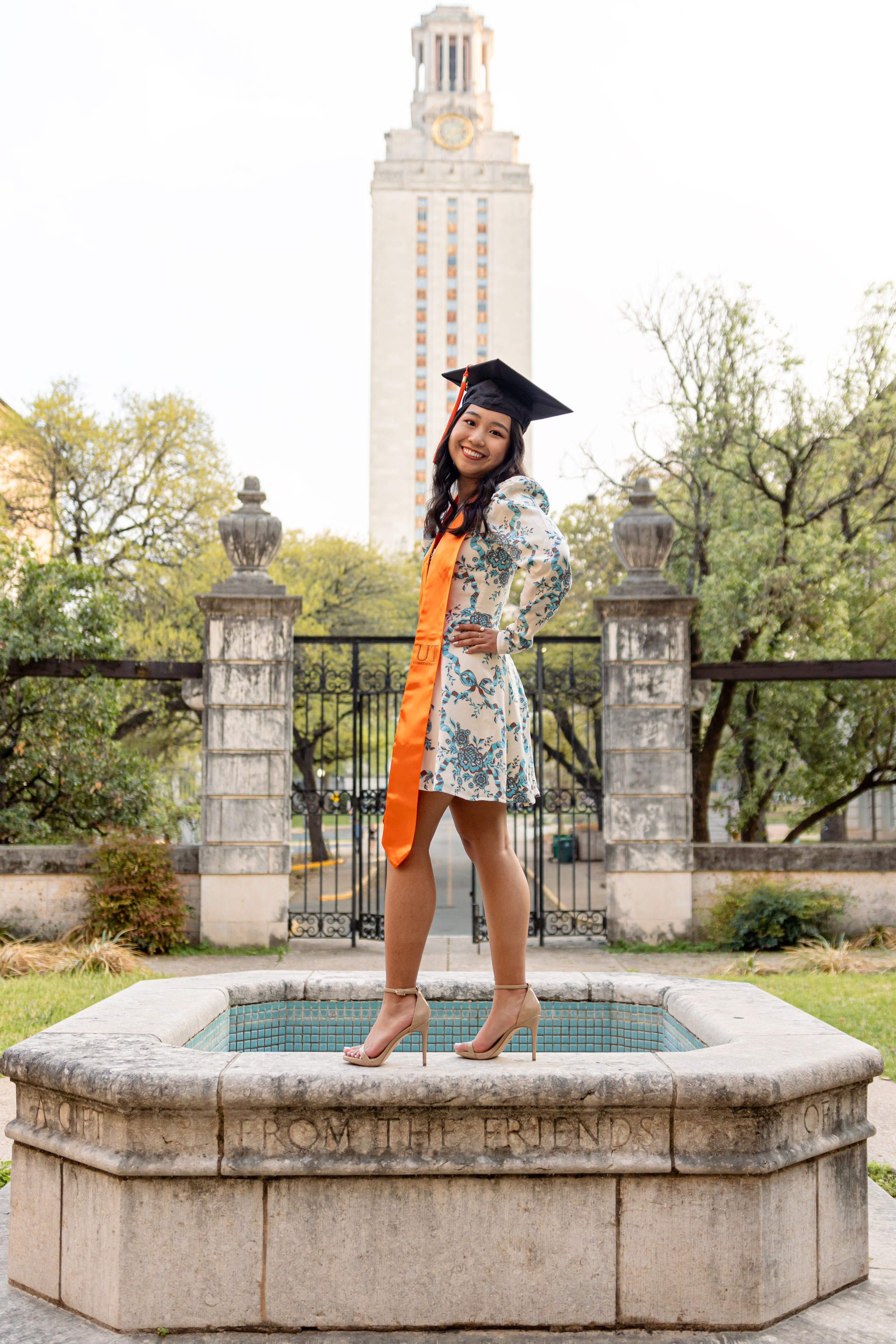 Chanmye’s senior photoshoot at the University of Texas in Austin