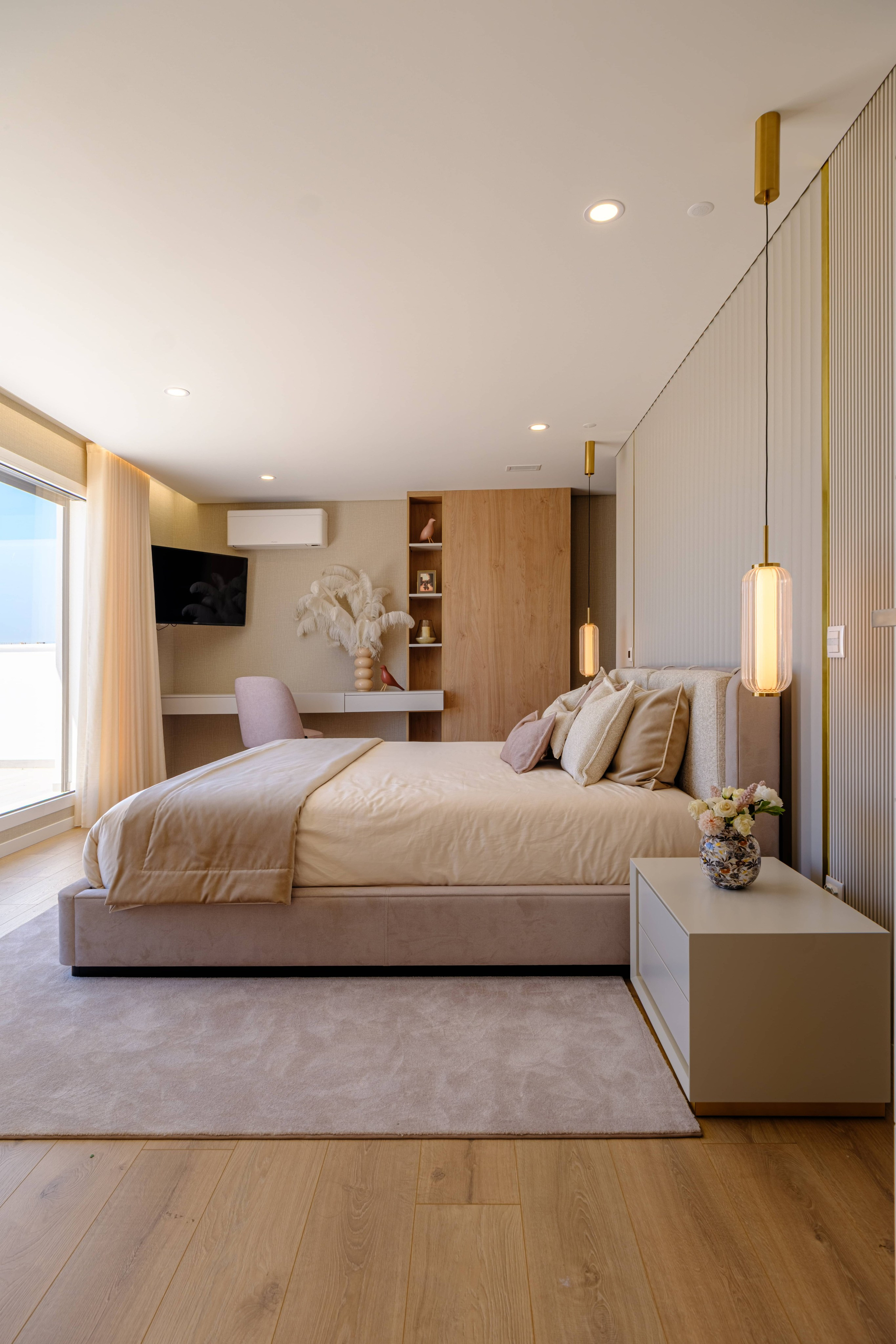 fotografia de interiores de quarto com decoração moderna 