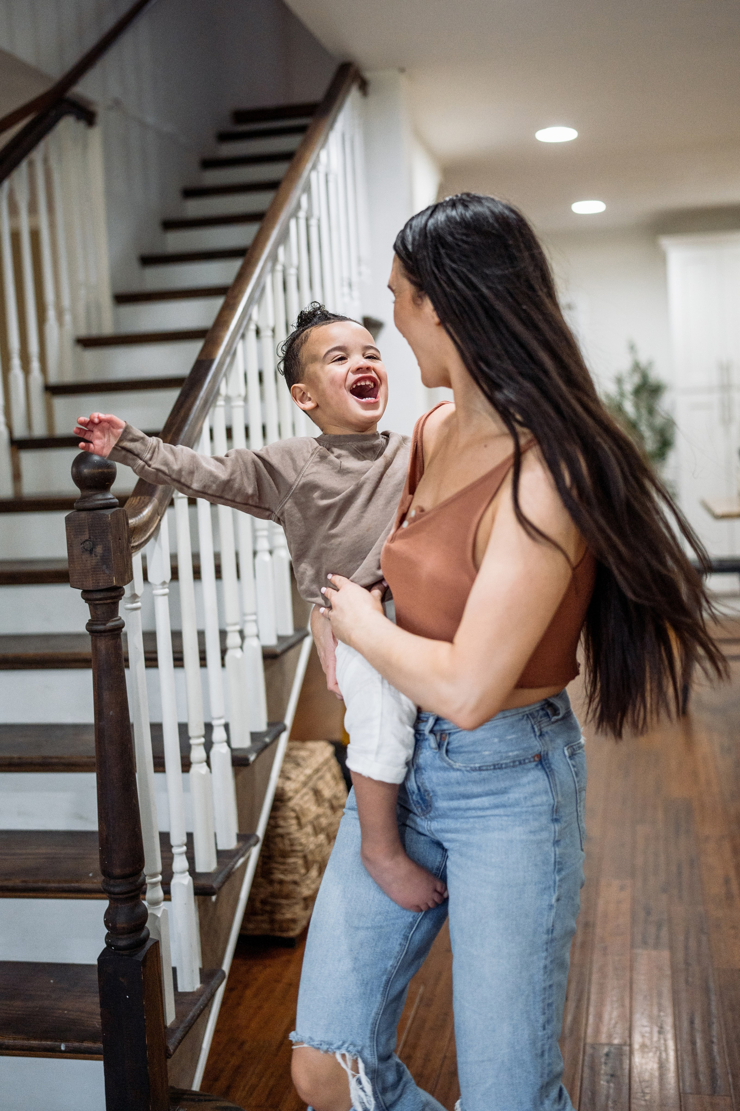 Stephanie, Lamar and kids at home. Wedding and family photographer and videographer PA, NJ, NY, DE, MD