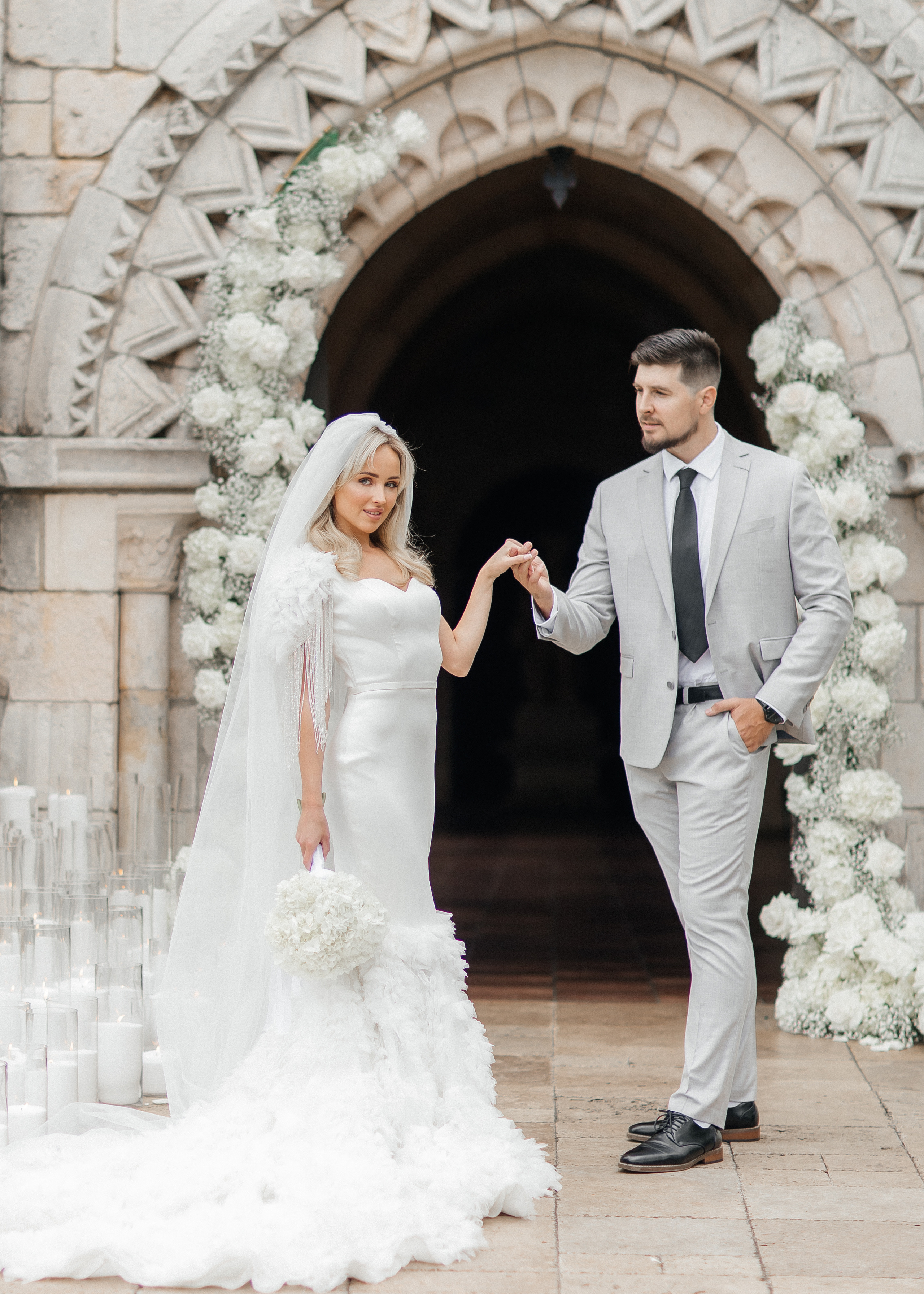 Cute Wedding at Spanish Monastery in Miami. Luxury Wedding Photography and Cinematography