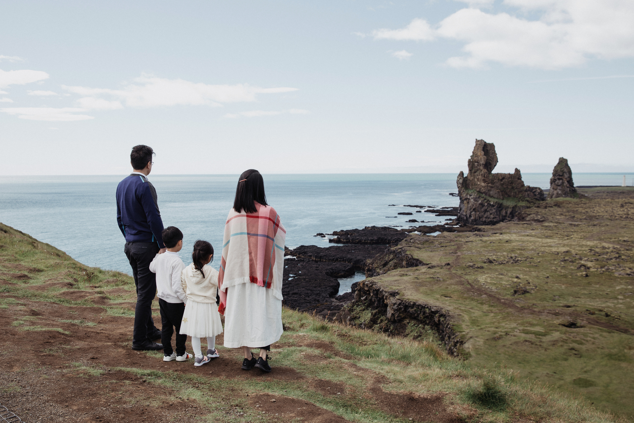 Family photoshoot at Snaefellsnes peninsula Iceland. Iceland elopement photographer & videographer
