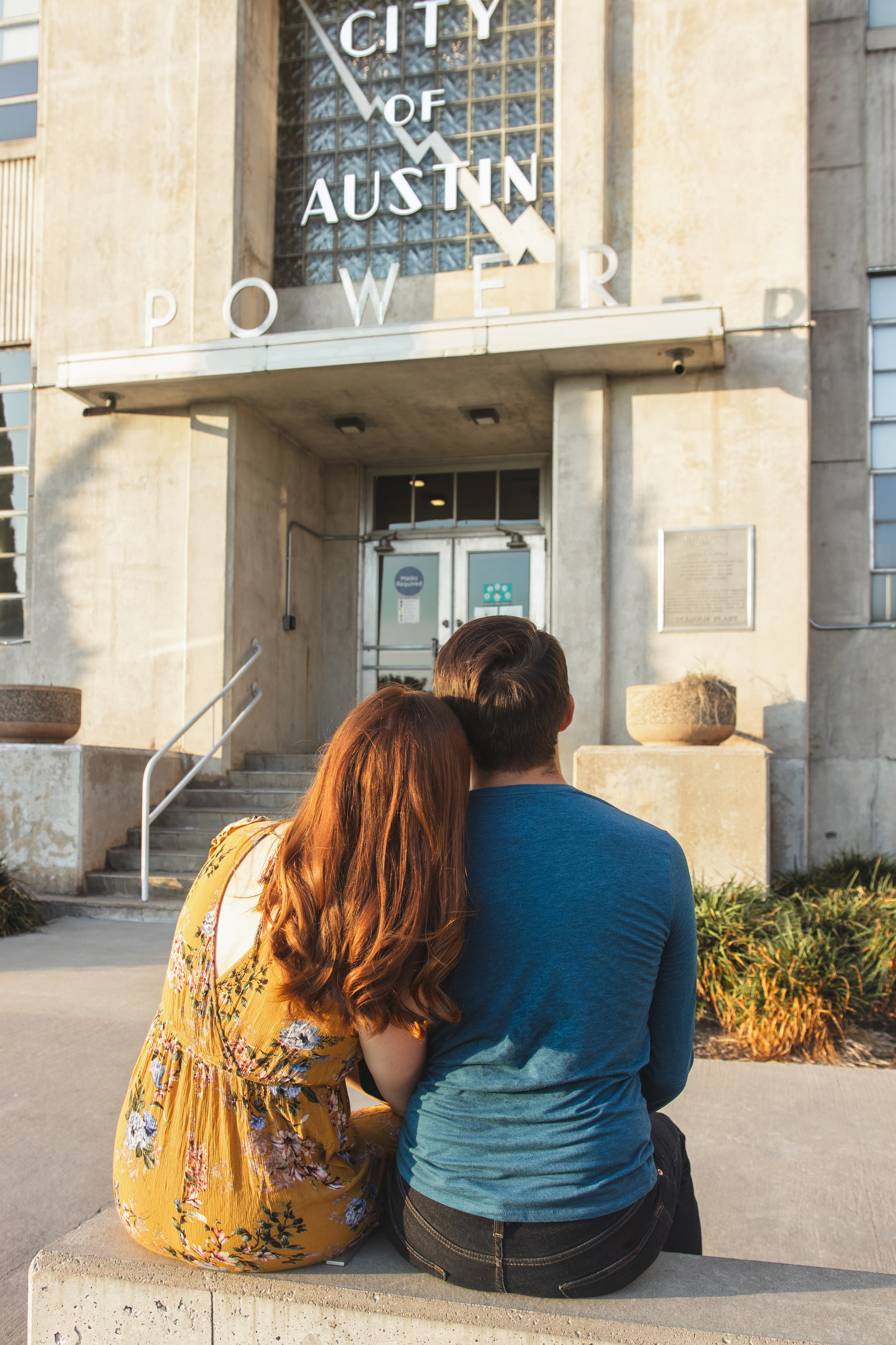 Kevin and Kristen’s photoshoot at Seaholm in Austin 