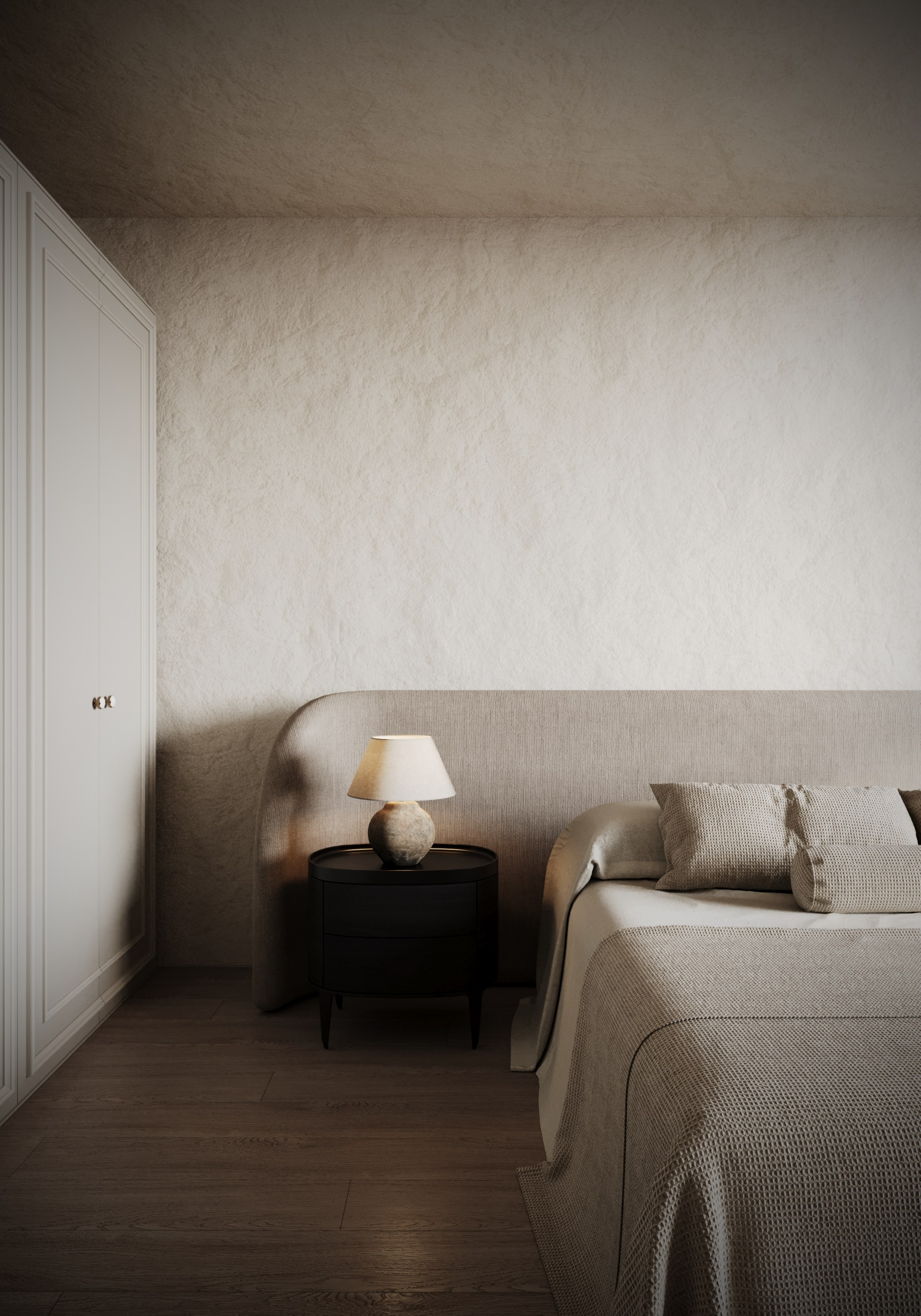 Bedroom in London / Personal project. Interior designer / visualizer Lisa Oputina