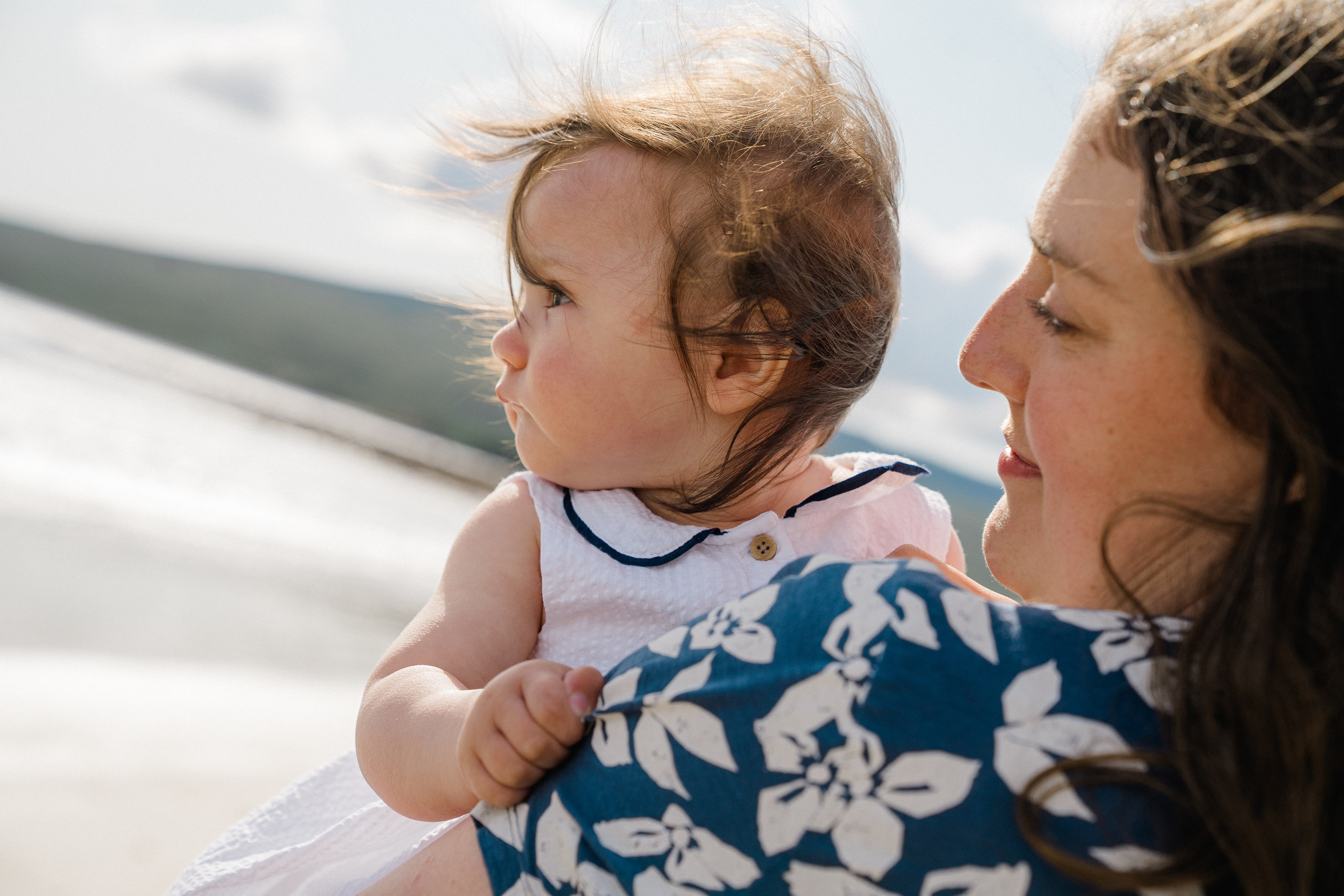 Darya and Mia at the ocean. Wedding and family photographer Ireland