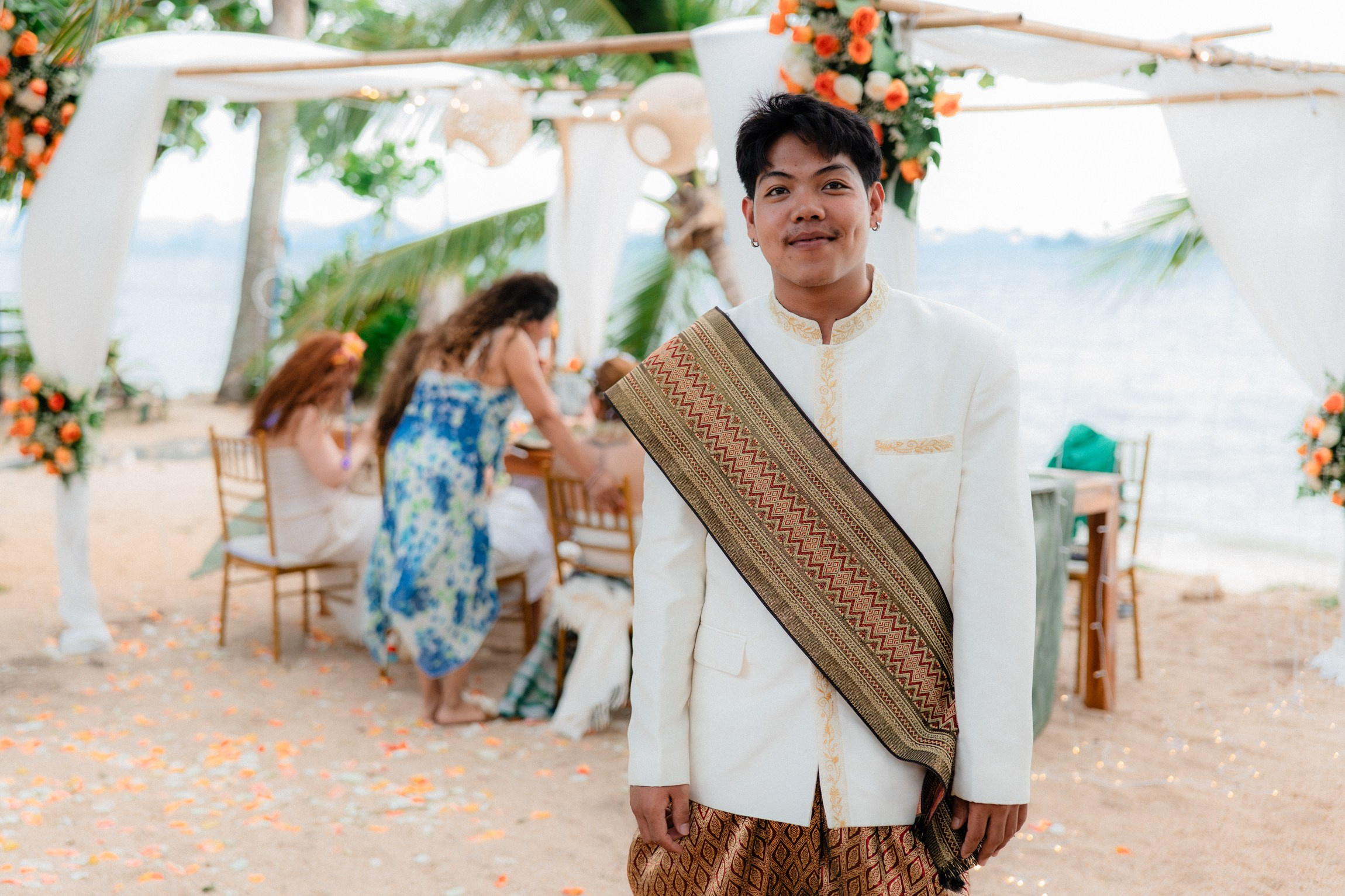 Birthday blessing of Nurcan. Buddhist blessing wedding Ceremony on Koh Samui, Thailand