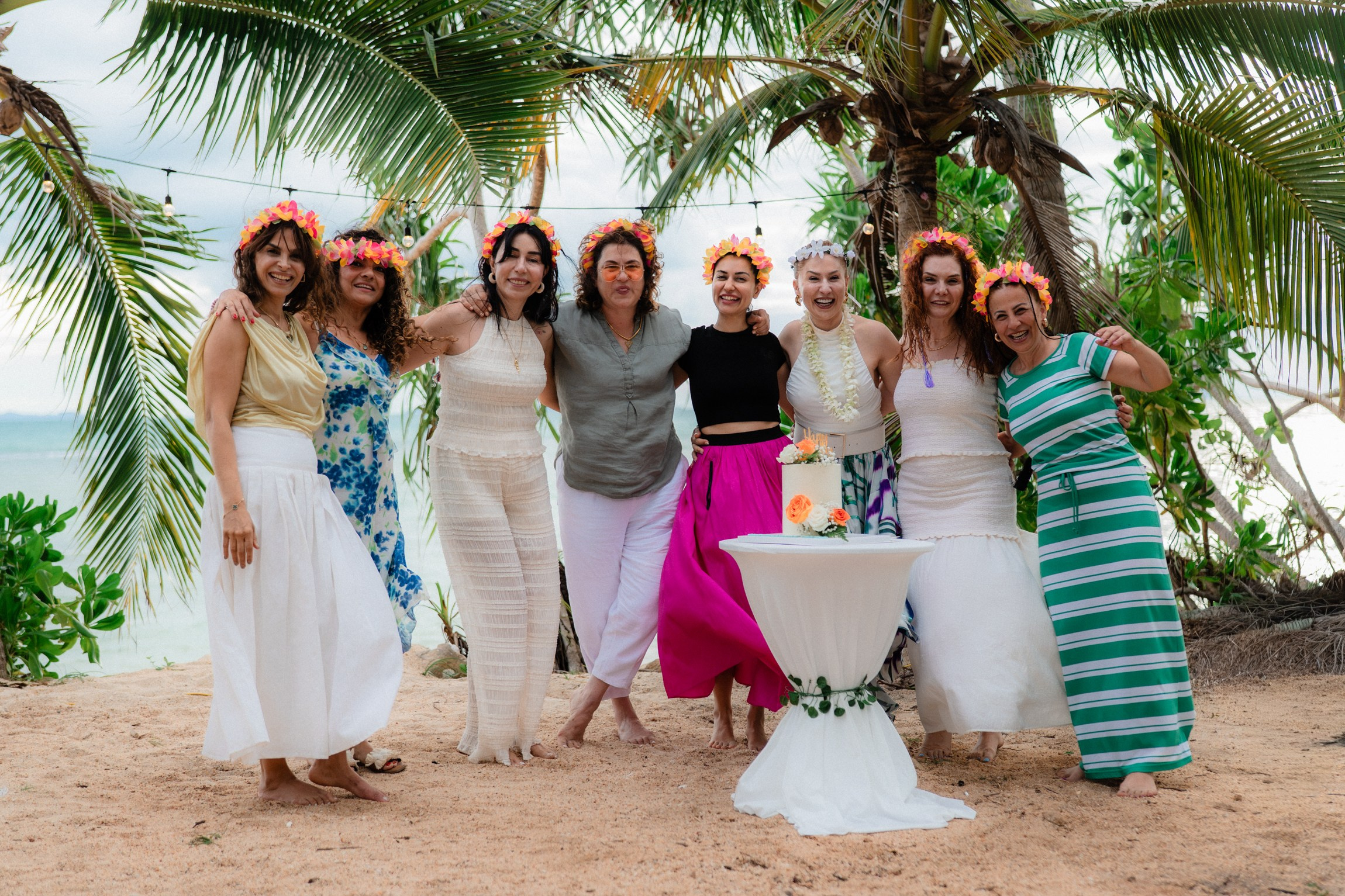 Birthday blessing of Nurcan. Buddhist blessing wedding Ceremony on Koh Samui, Thailand