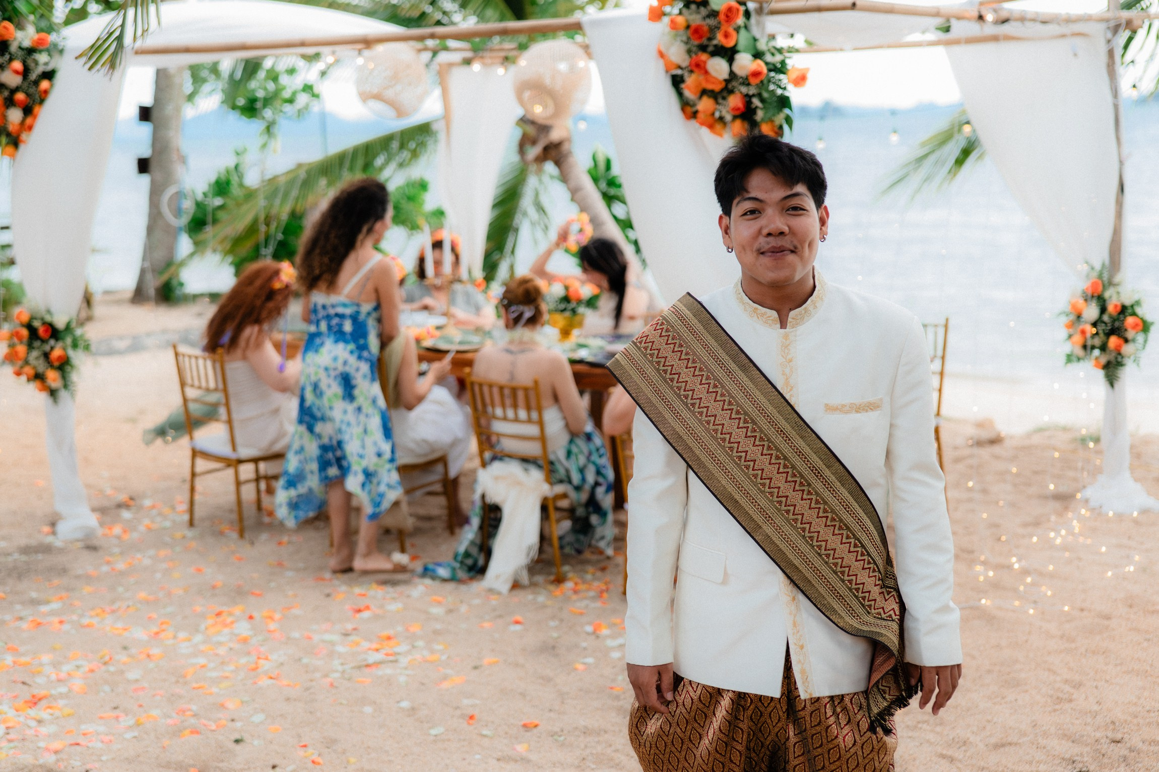 Birthday blessing of Nurcan. Buddhist blessing wedding Ceremony on Koh Samui, Thailand