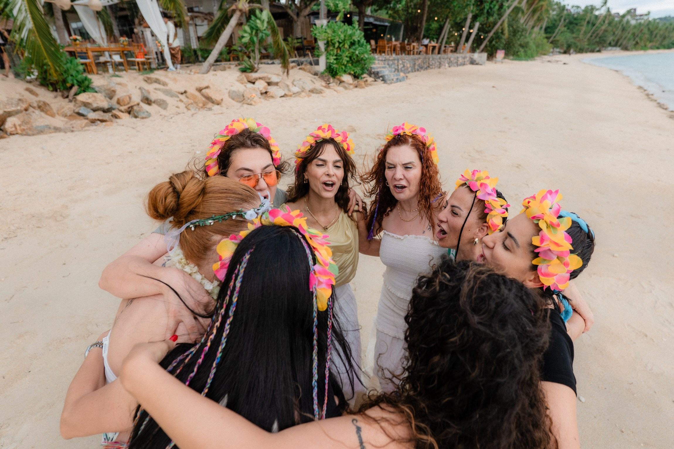 Birthday blessing of Nurcan. Buddhist blessing wedding Ceremony on Koh Samui, Thailand