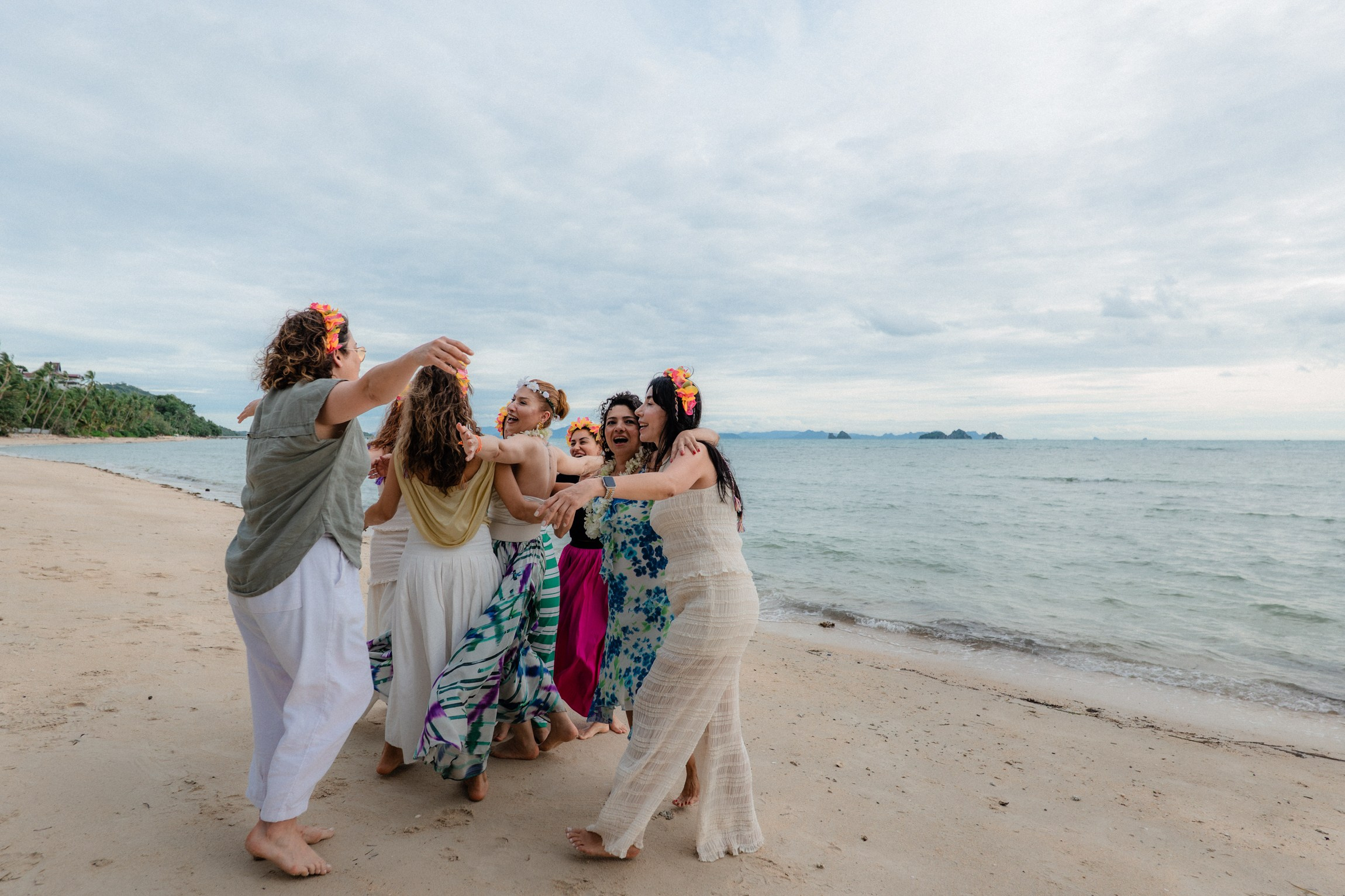 Birthday blessing of Nurcan. Buddhist blessing wedding Ceremony on Koh Samui, Thailand
