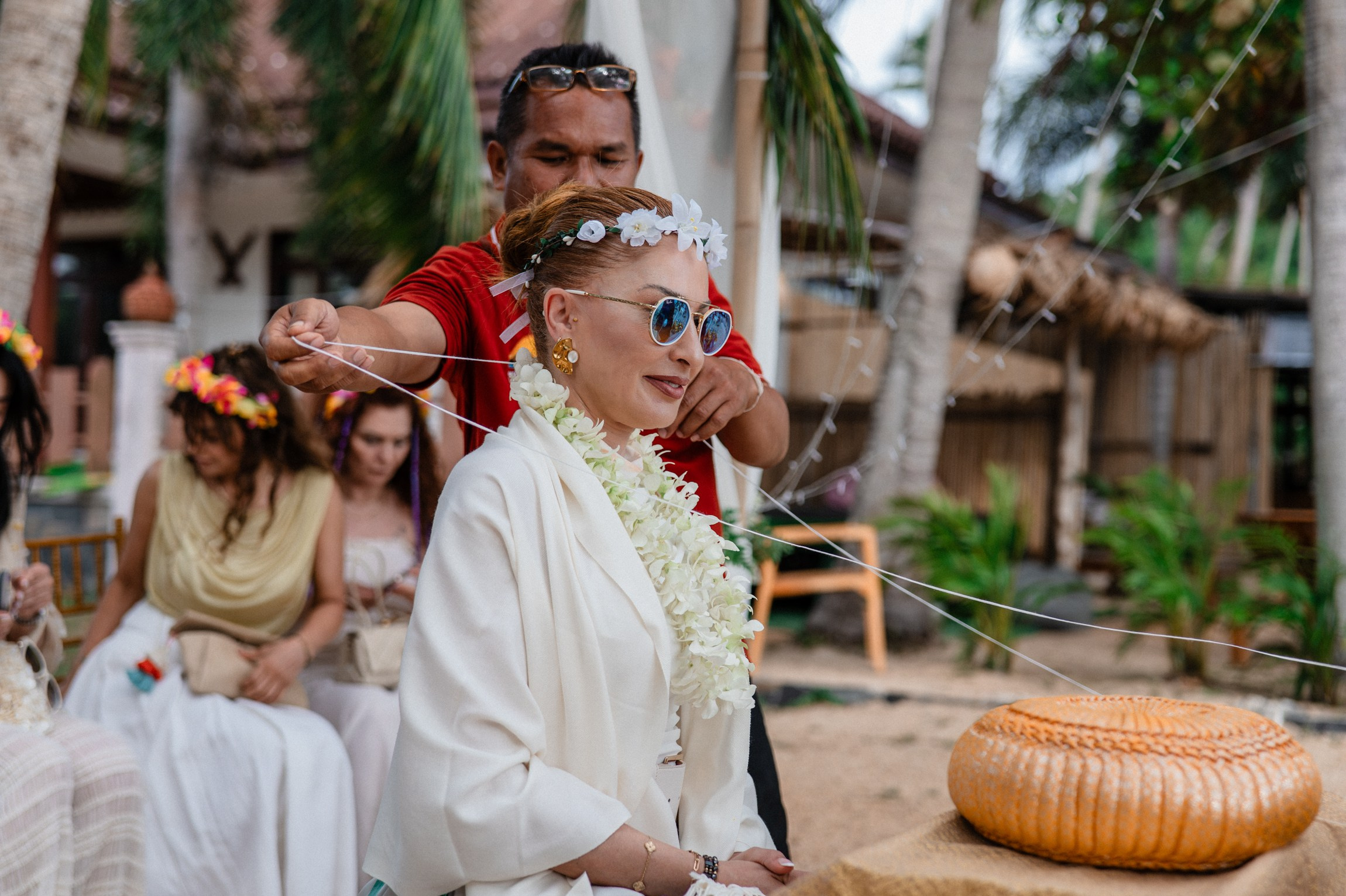 Birthday blessing of Nurcan. Buddhist blessing wedding Ceremony on Koh Samui, Thailand