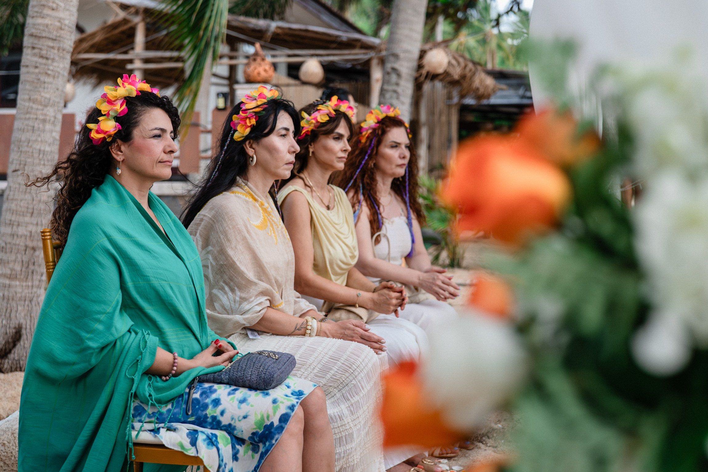 Birthday blessing of Nurcan. Buddhist blessing wedding Ceremony on Koh Samui, Thailand