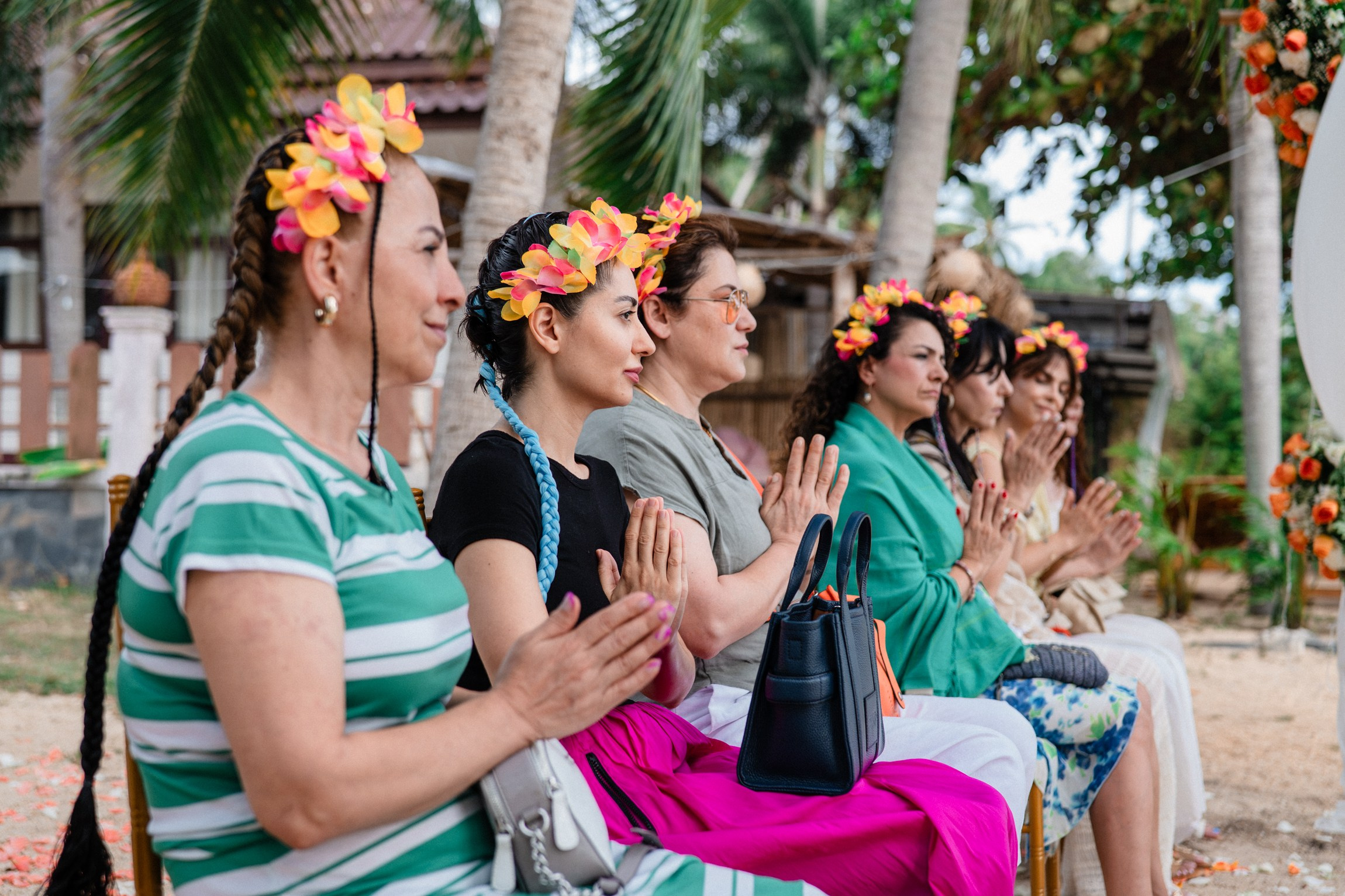 Birthday blessing of Nurcan. Buddhist blessing wedding Ceremony on Koh Samui, Thailand