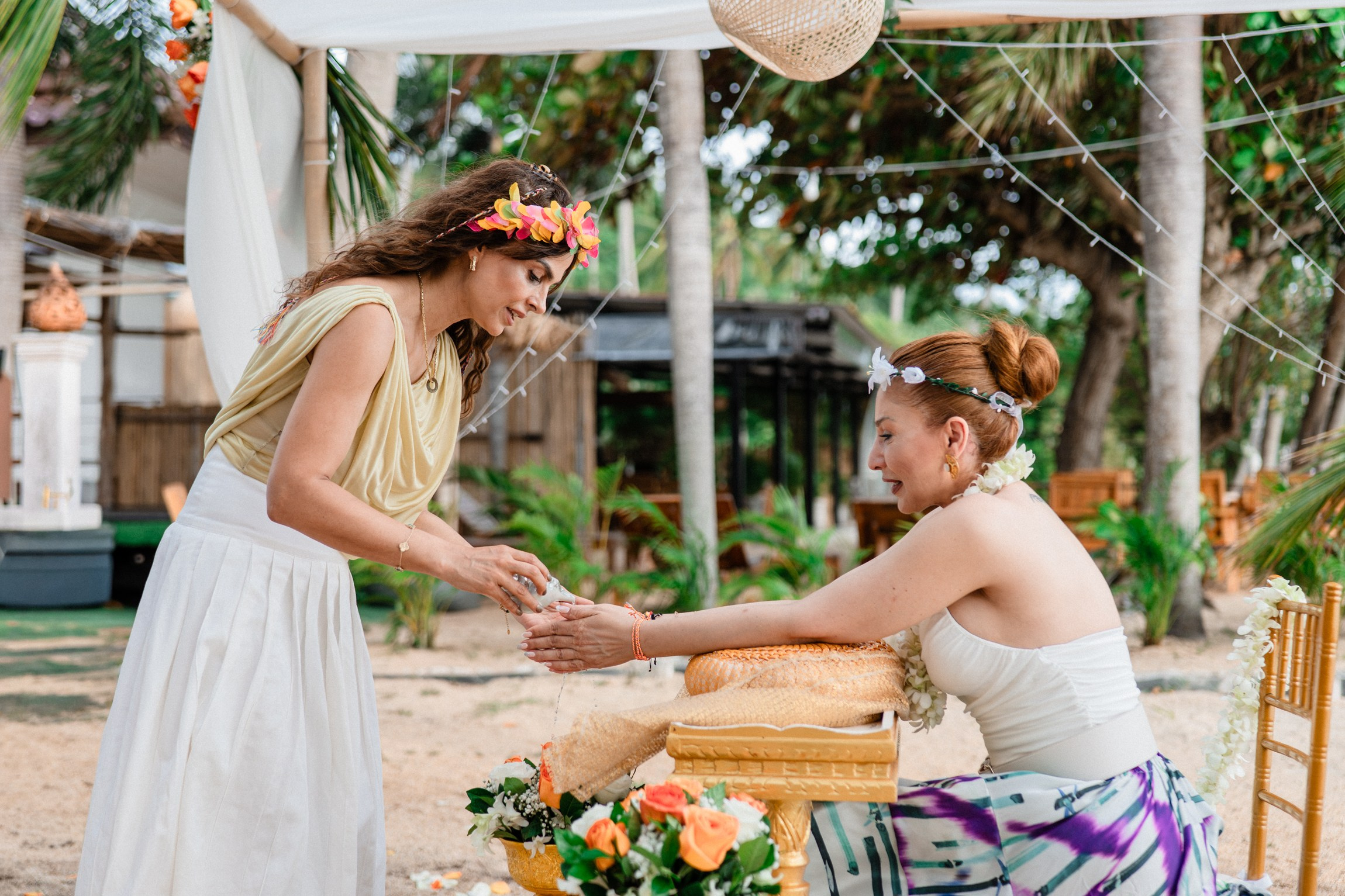 Birthday blessing of Nurcan. Buddhist blessing wedding Ceremony on Koh Samui, Thailand
