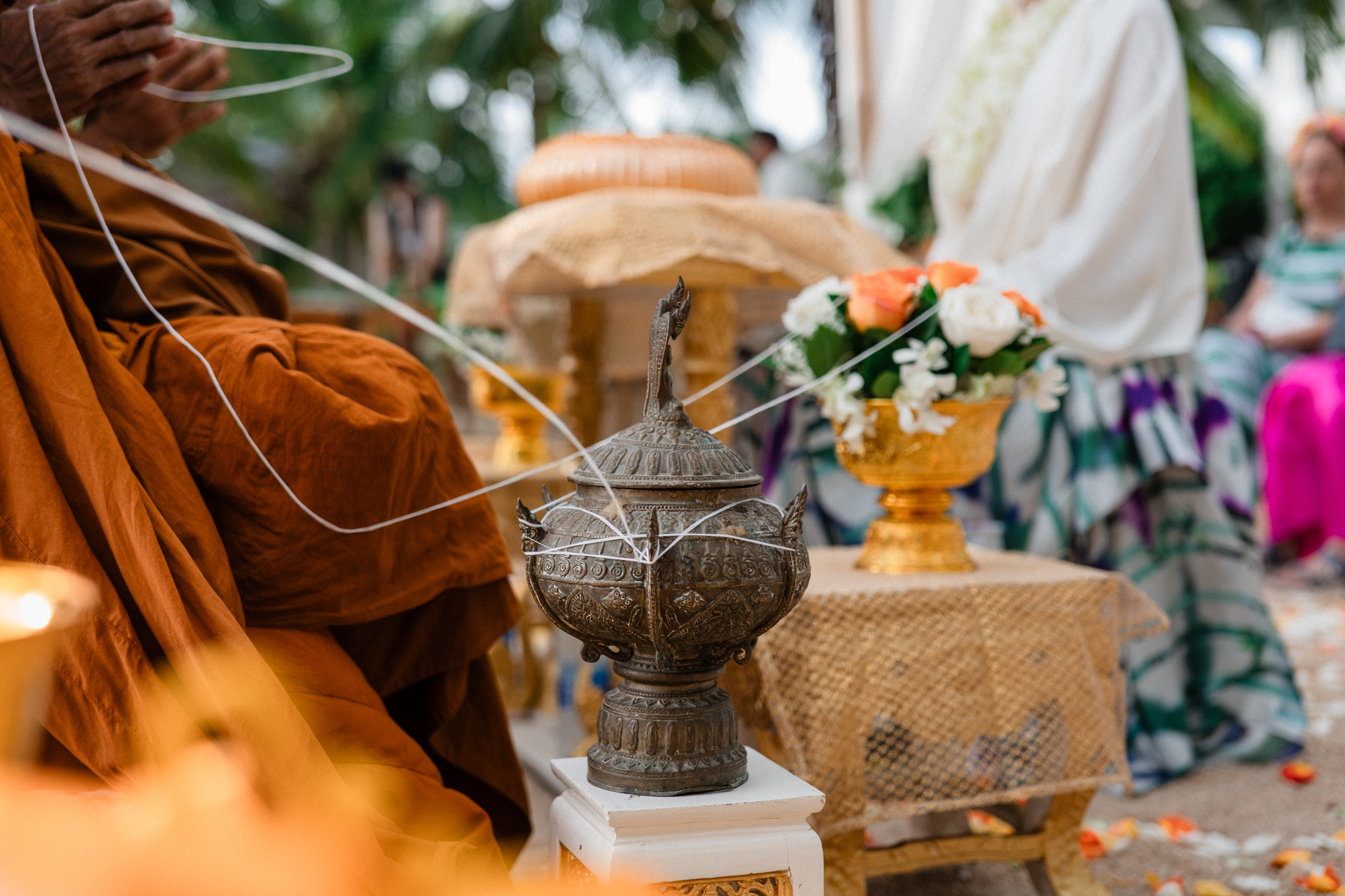 Birthday blessing of Nurcan. Buddhist blessing wedding Ceremony on Koh Samui, Thailand