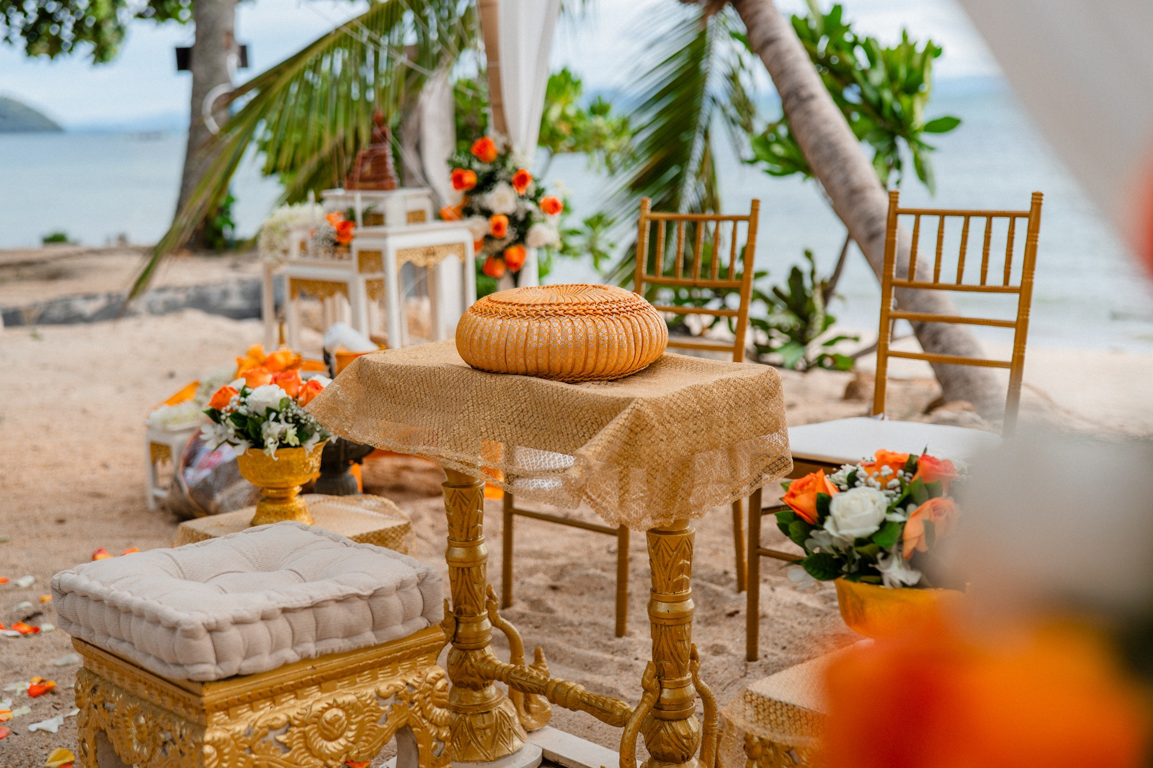 Birthday blessing of Nurcan. Buddhist blessing wedding Ceremony on Koh Samui, Thailand