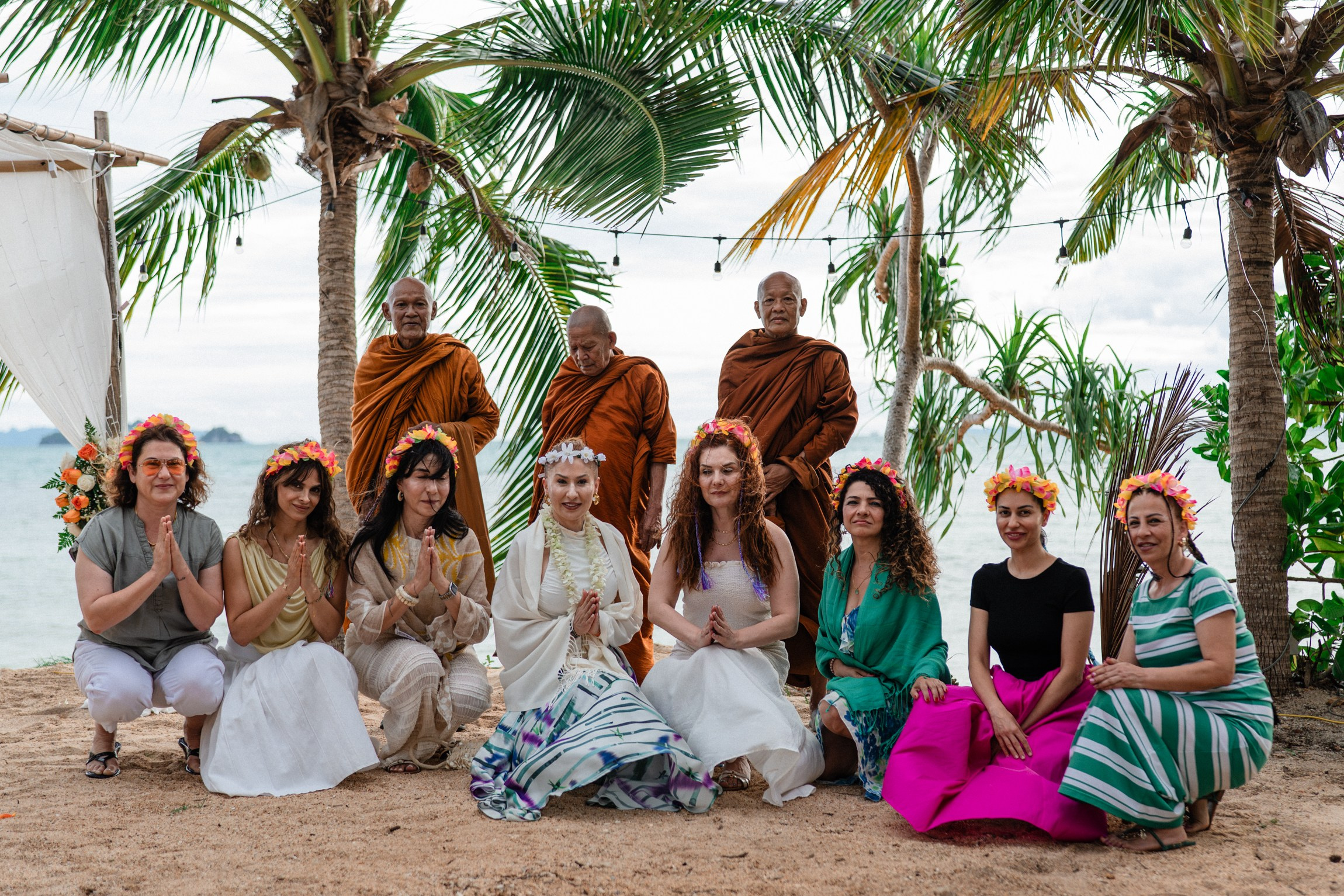 Birthday blessing of Nurcan. Buddhist blessing wedding Ceremony on Koh Samui, Thailand