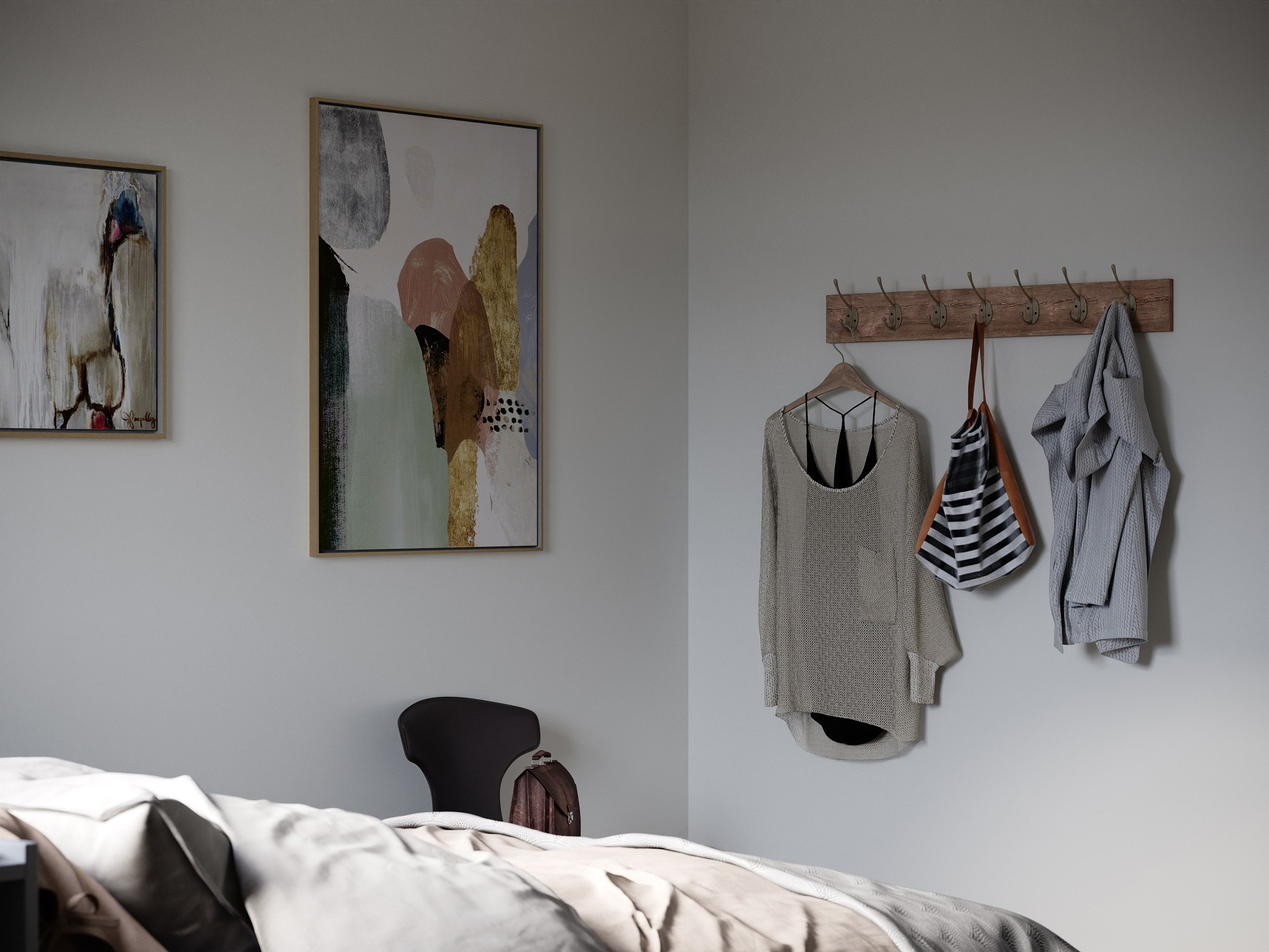 Спальня в небольшой квартире в Гетеборге. ROMAN VISUAL| СОЗДАНИЕ ВЫСОКОКАЧЕСТВЕННОЙ 3D-ВИЗУАЛИЗАЦИИ