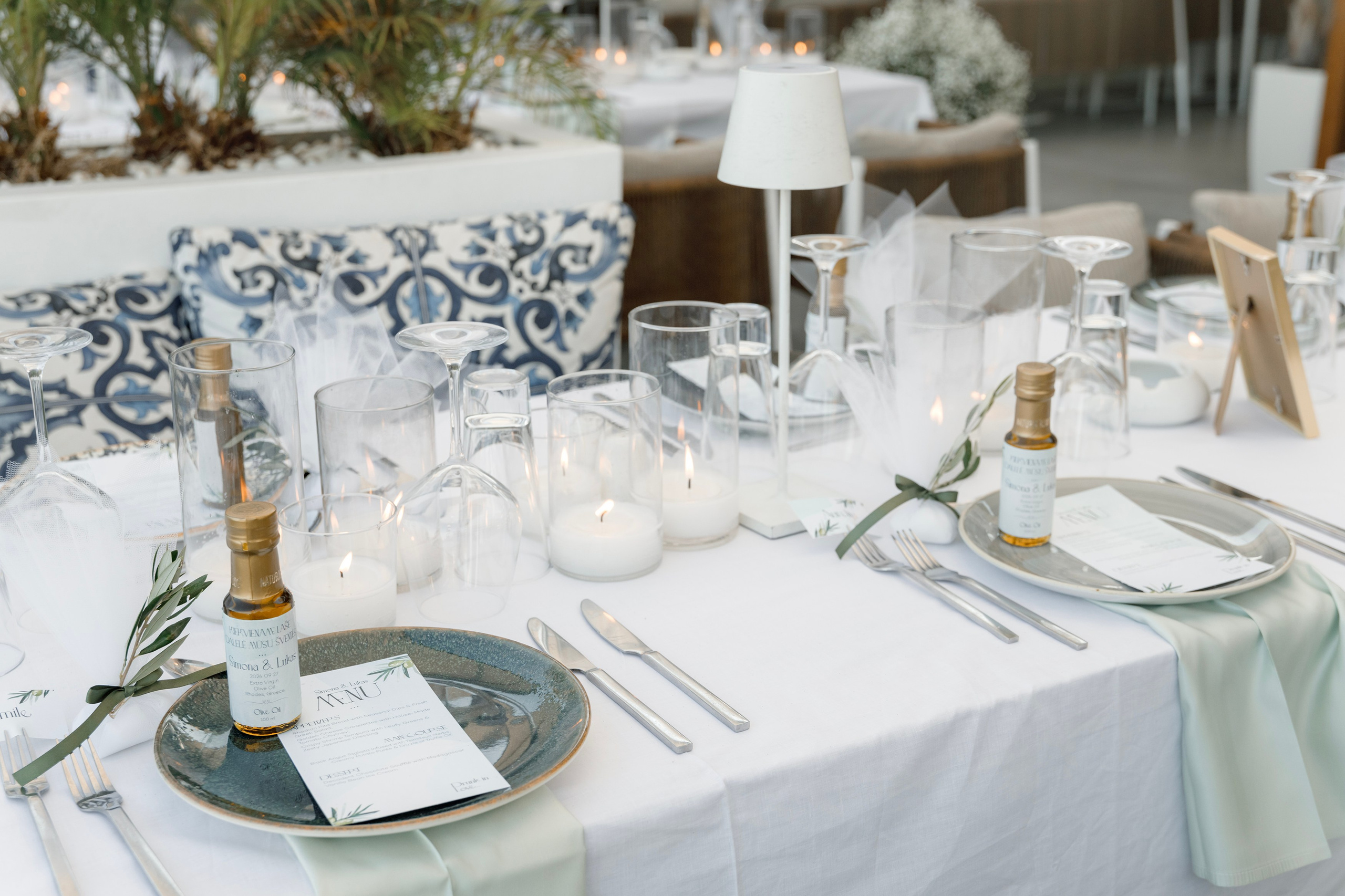 Table decoration in a Restaurant Naya, Faliraki Rhodes Greece