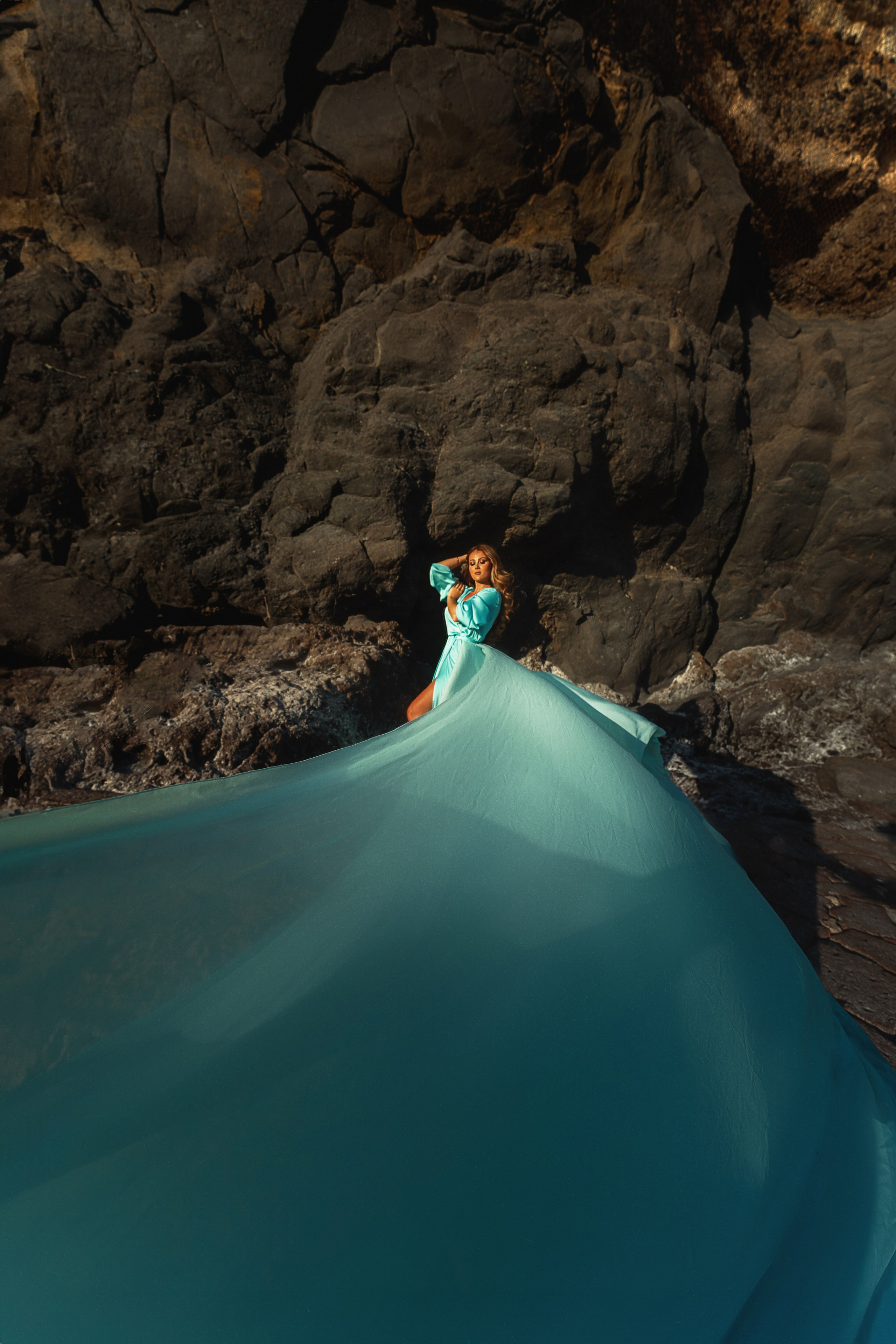 Sesion personal con el vestido volador color menta. Профессиональный фотограф на Тенерифе