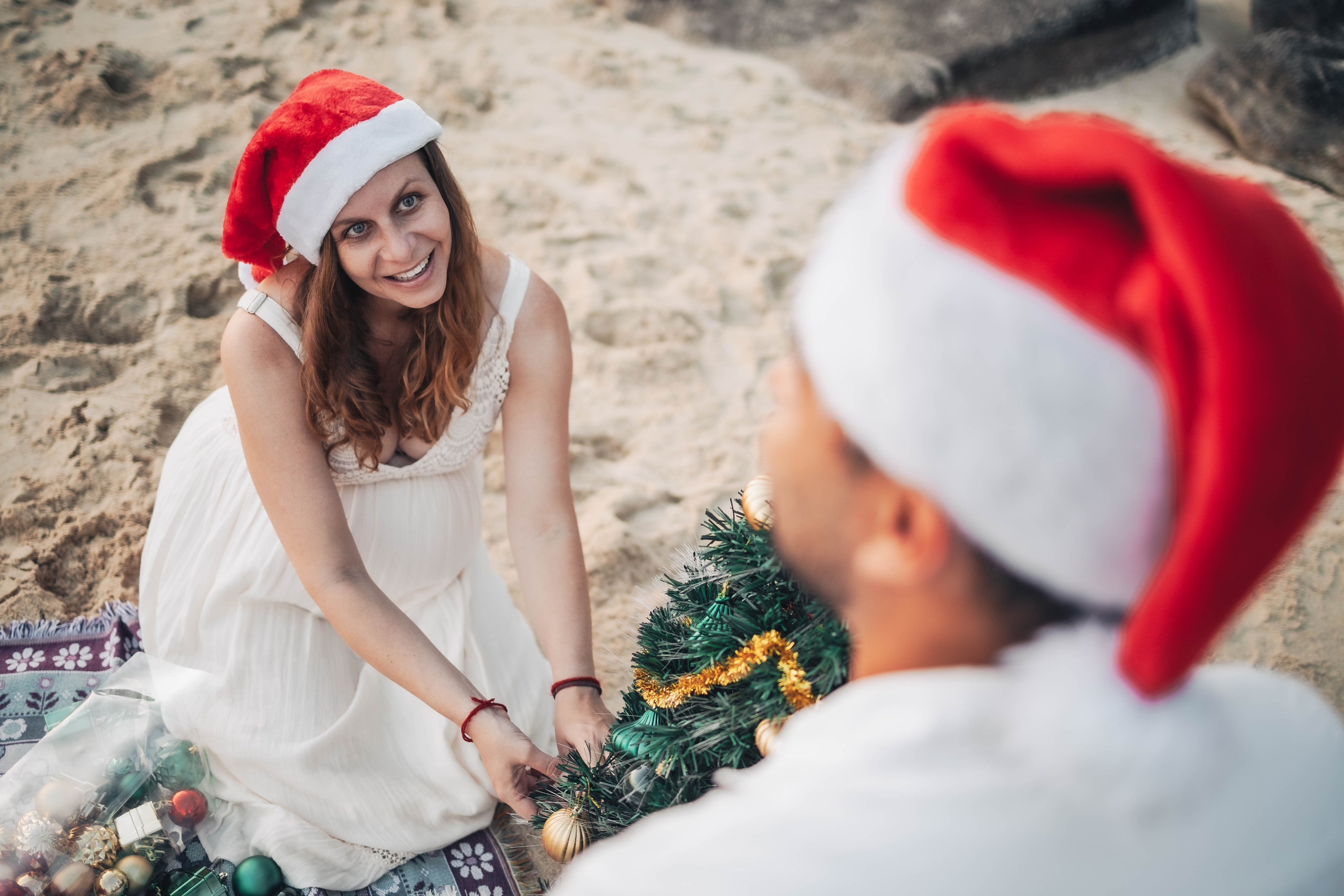 Heather + Tulio + Pregnant + Christmas. True Story Photography