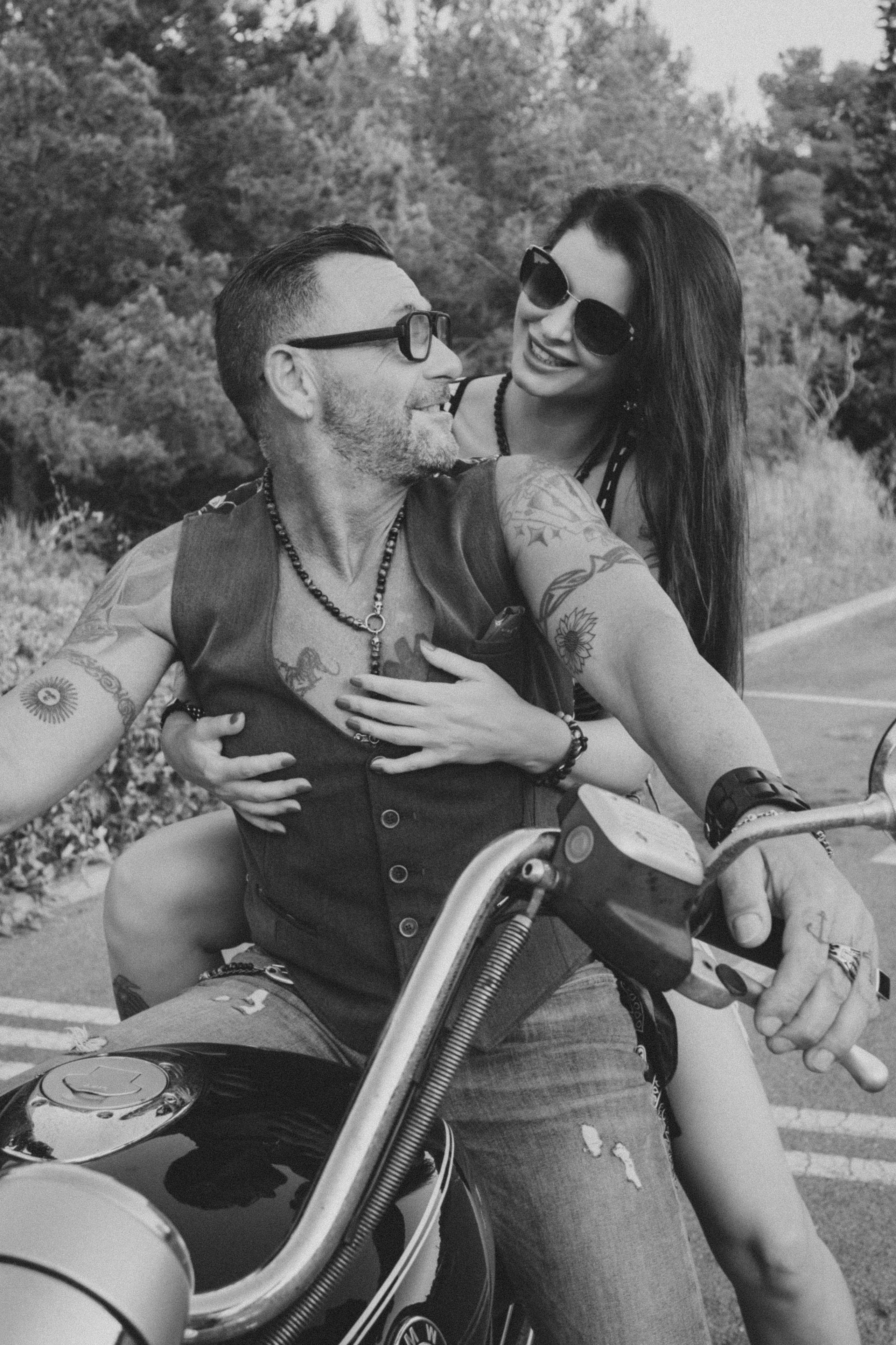 Фотосессия пары на мотоцикле. Профессиональная фотосъемка в Калафелле — Елена Медведева