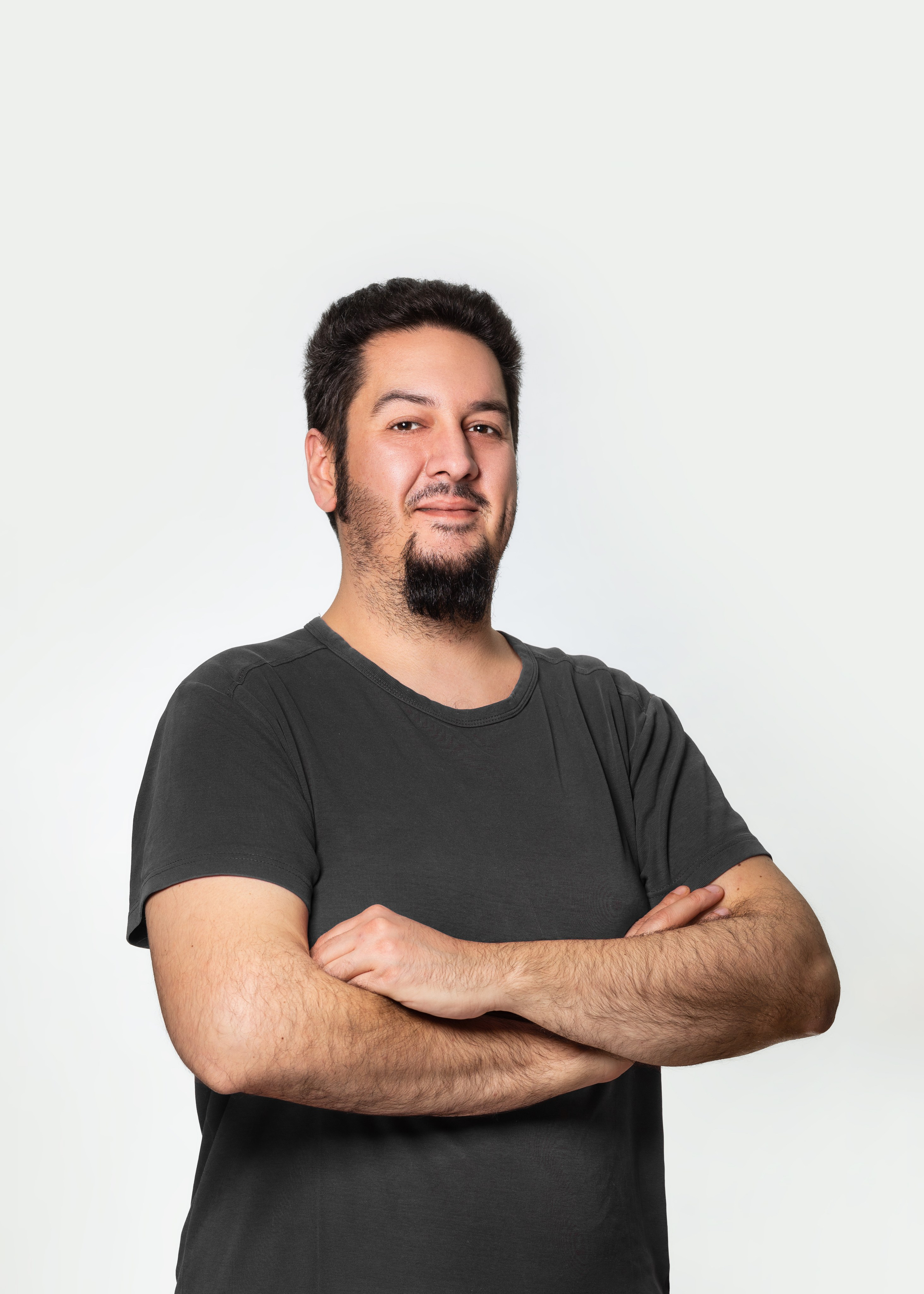 Corporate team member at 1 click Marketing, a business portrait on a white background