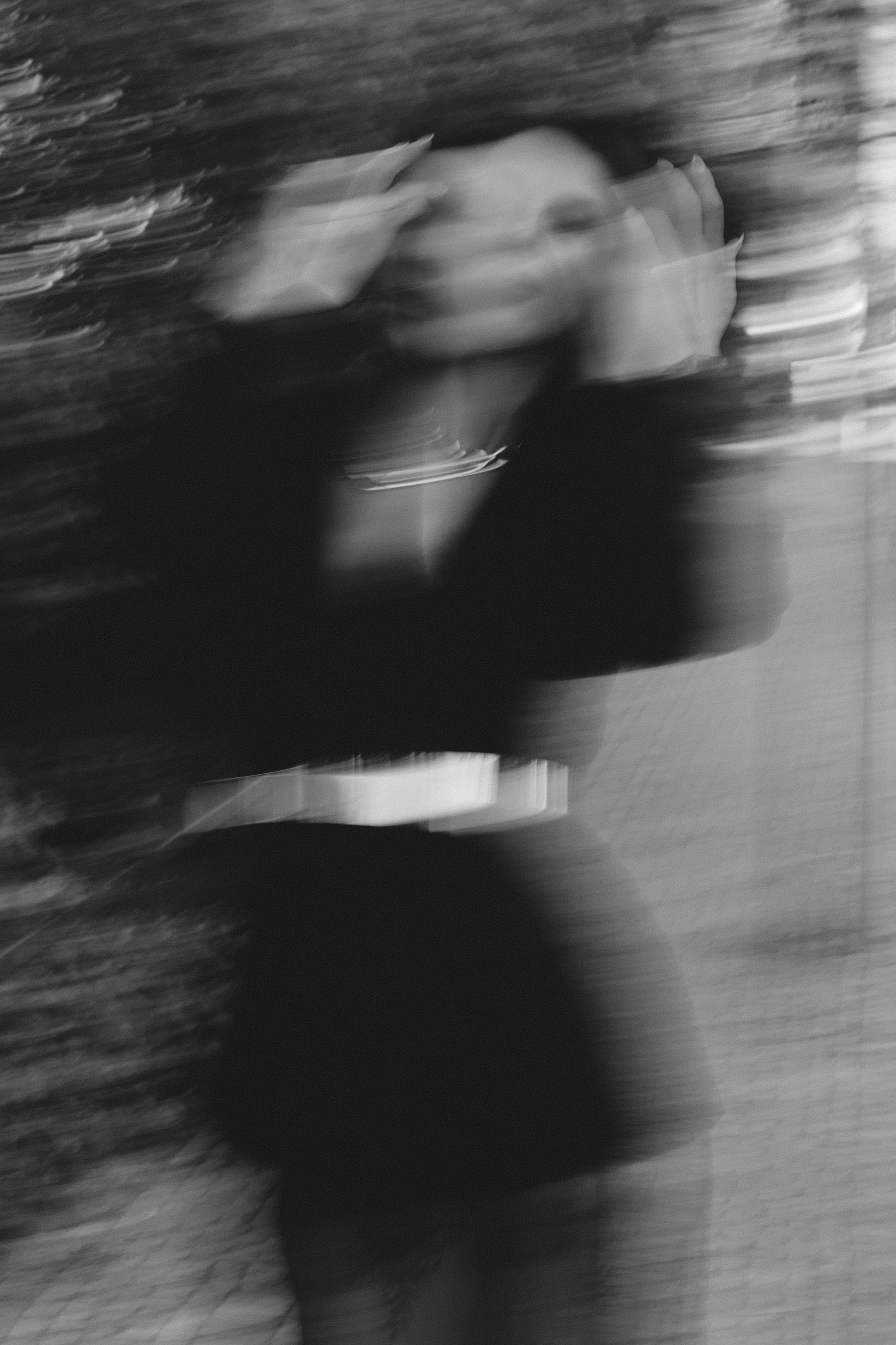 Black&White City Portrait. Elegant Woman in a black Suit. Kristina Kozheltsova- Soulful Portrait&Lifestyle&Love Story Photographer in Leipzig, Germany