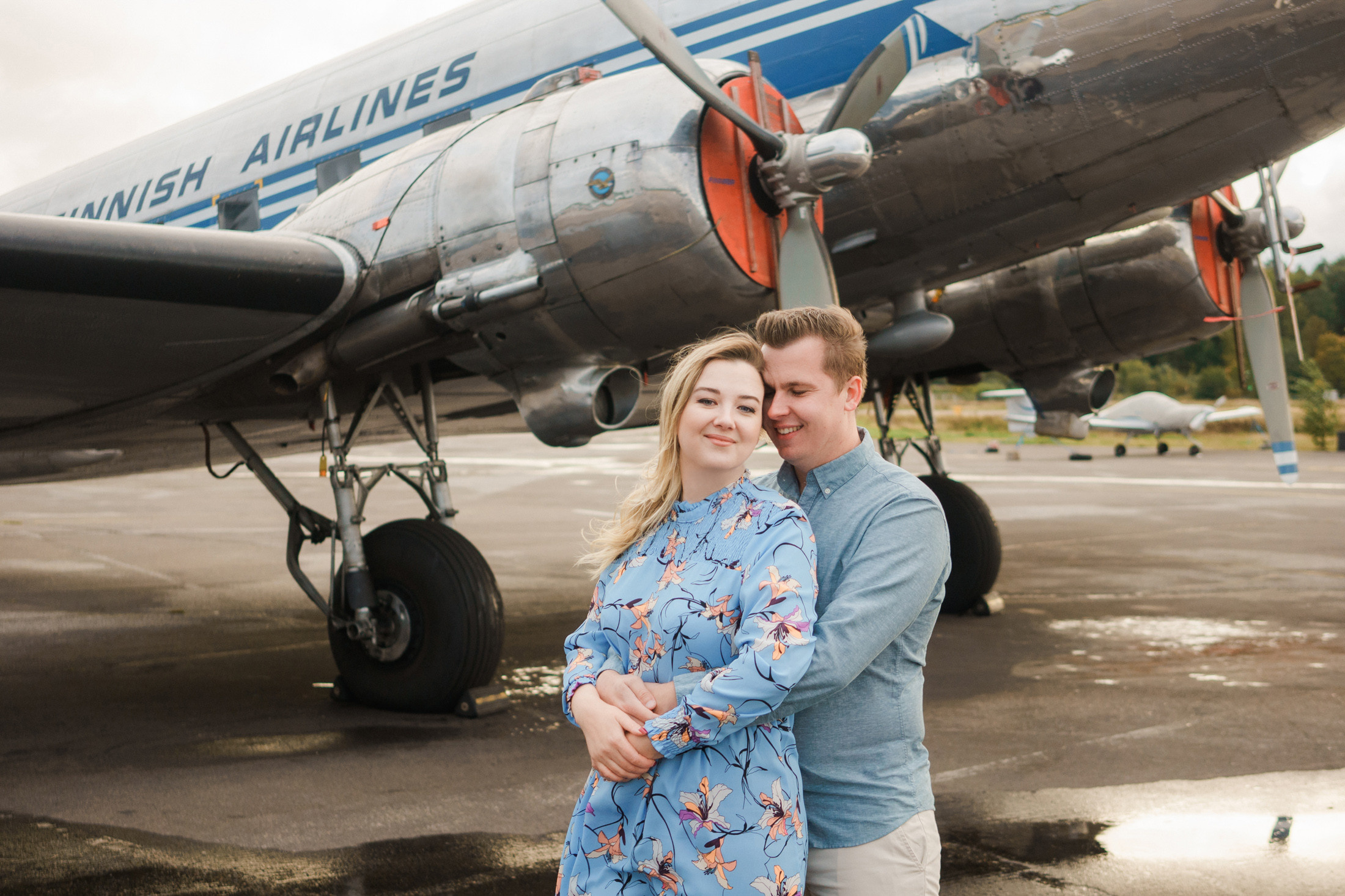 Kihlakuvaus Malmin lenkokentällä