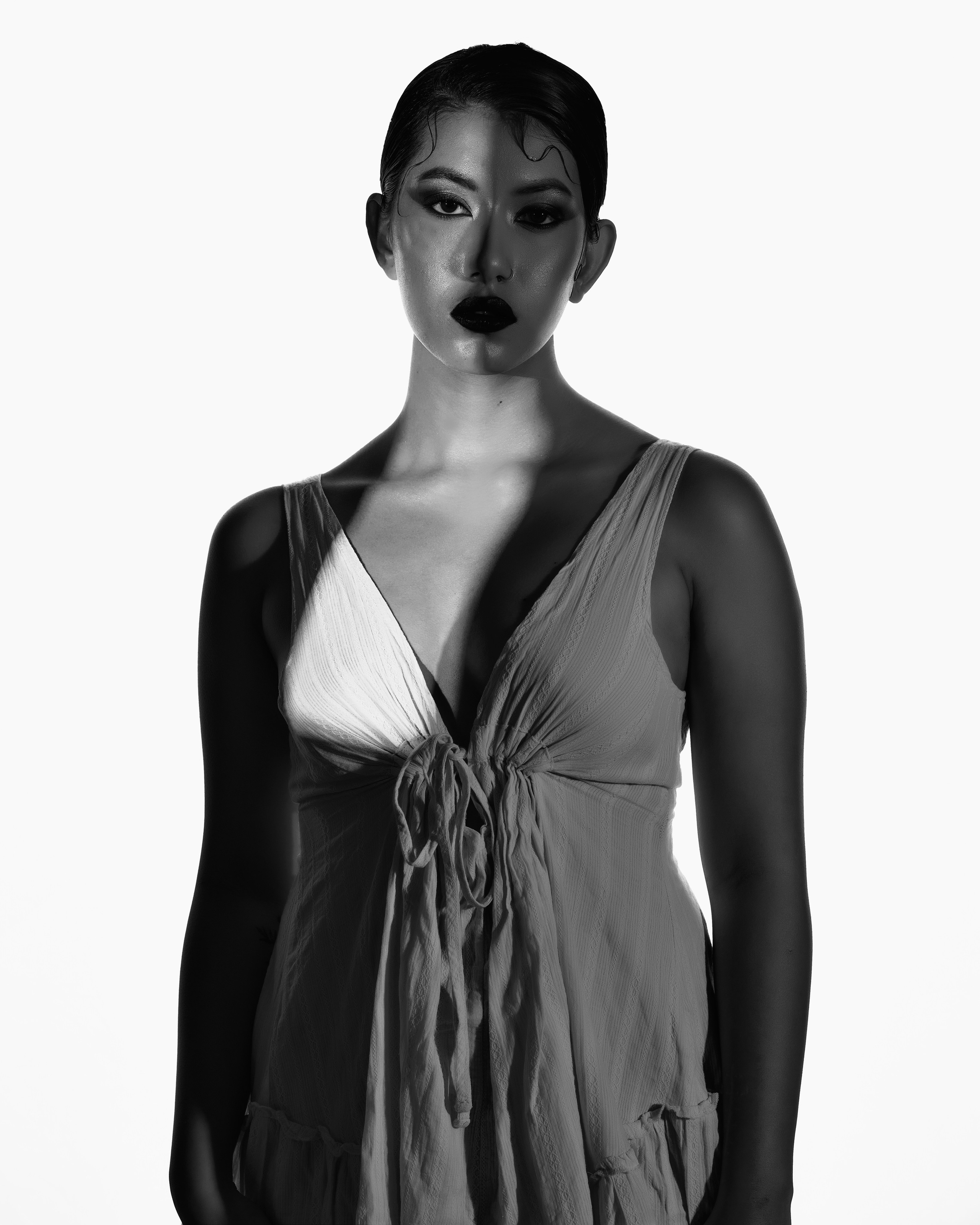 Black and White Dramatic Portrait in Chennai