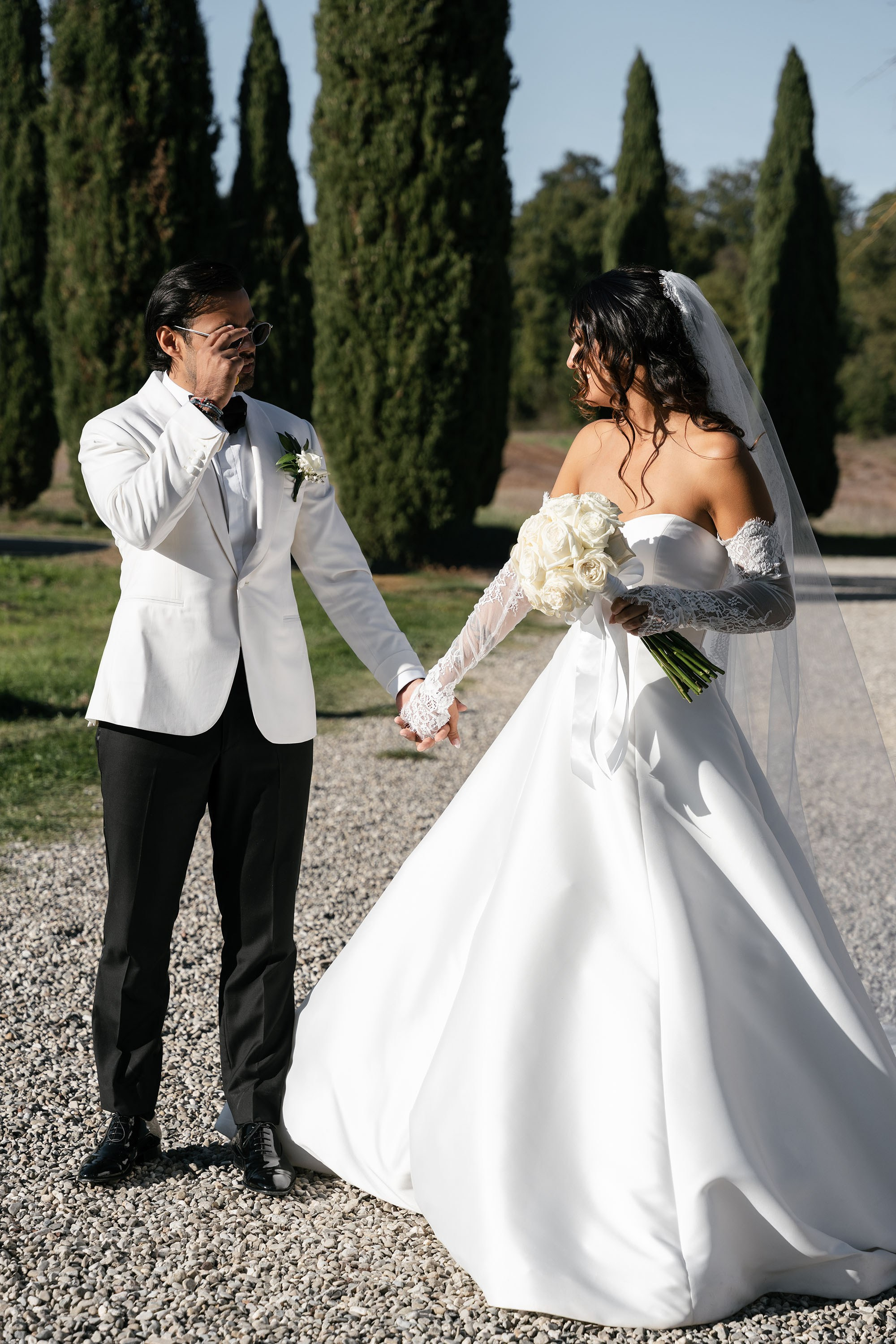 Ginevra and Avi — Abbazia di San Galgano, Tuscany. Destination Wedding Photographers and content creators based in Spain