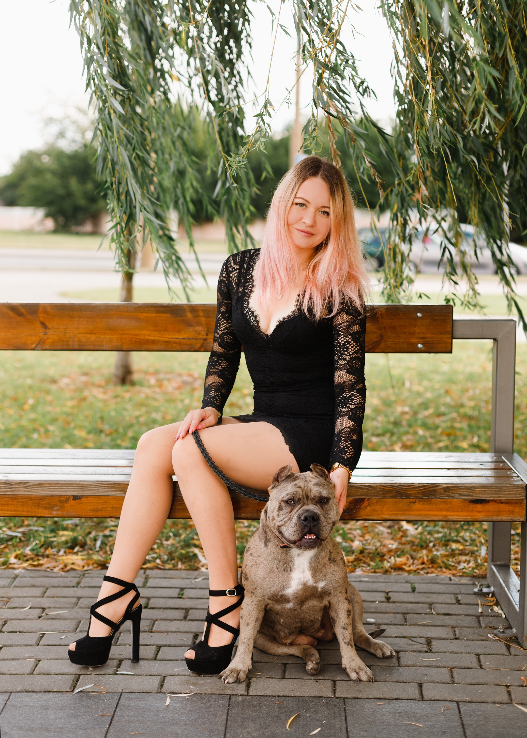 Alesya & her bullies. Kaja | fotograf we Wrocławiu | ludzie i psy