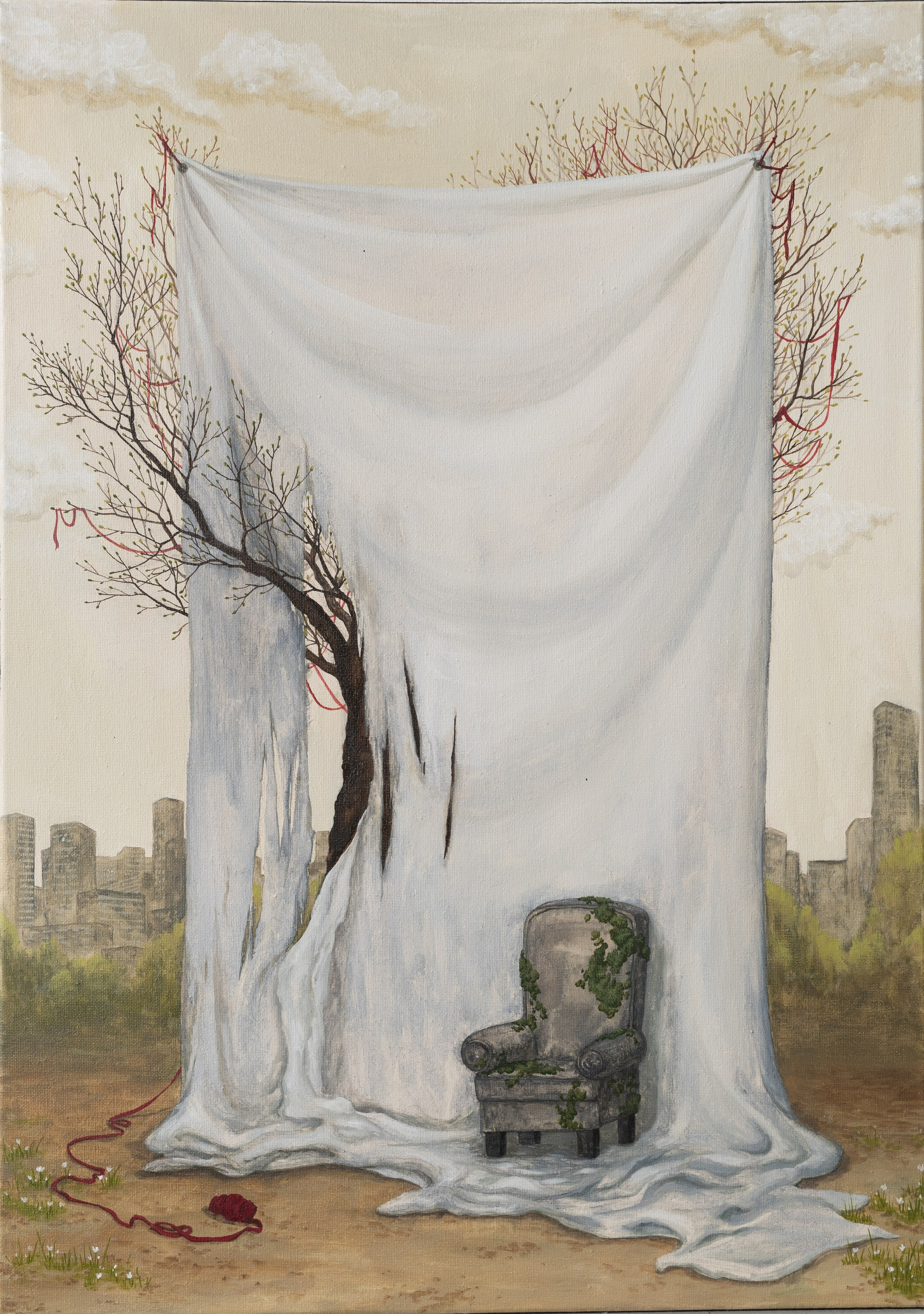 Scène.2023.60x90cm.Peinture à l’huile sur toile