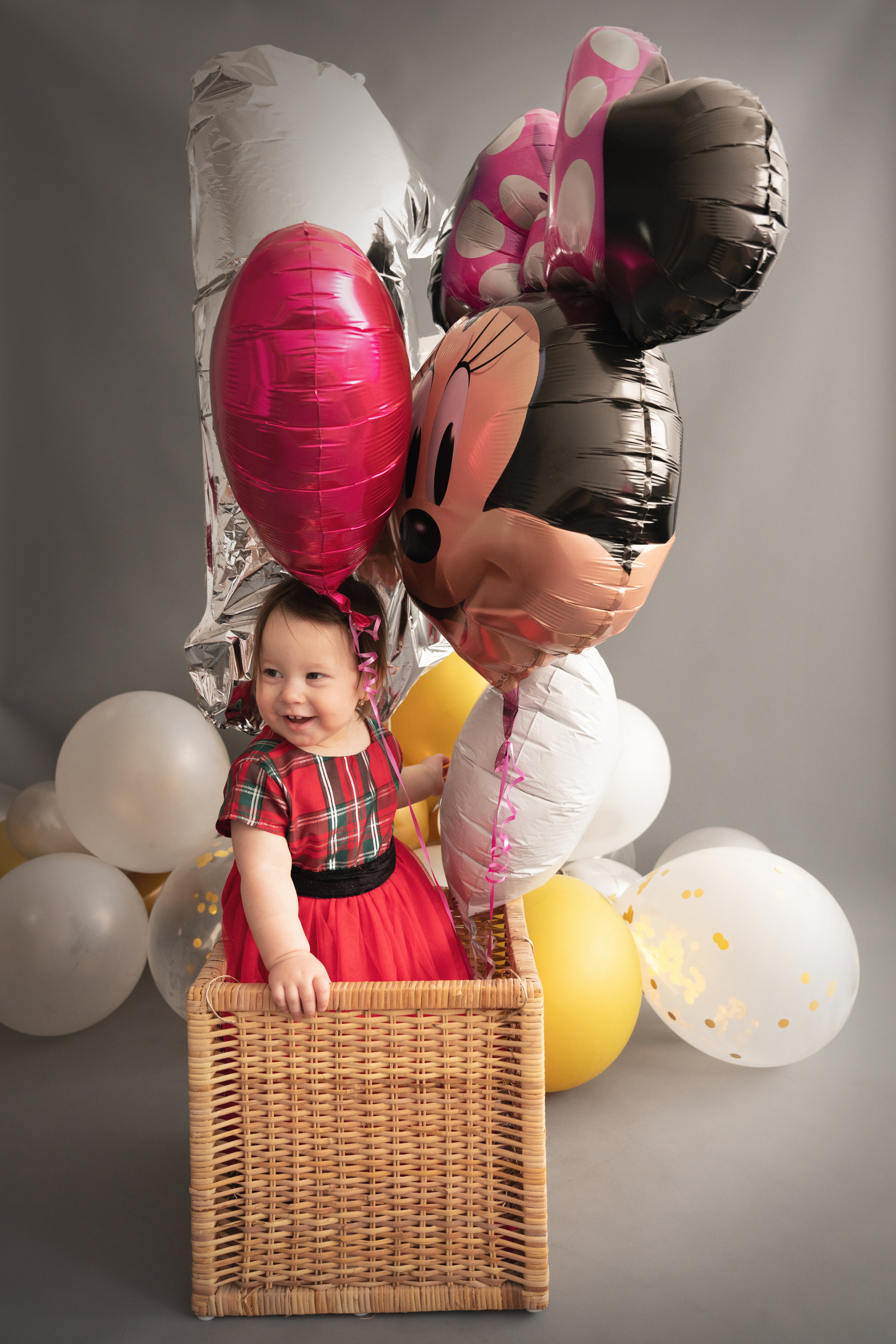 Baby geht auf eine Ballonfahrt