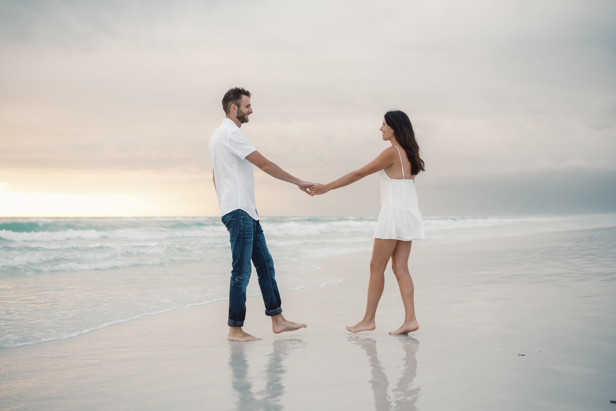 Engagement sunset photoshoot on the beach in Sarasota Florida