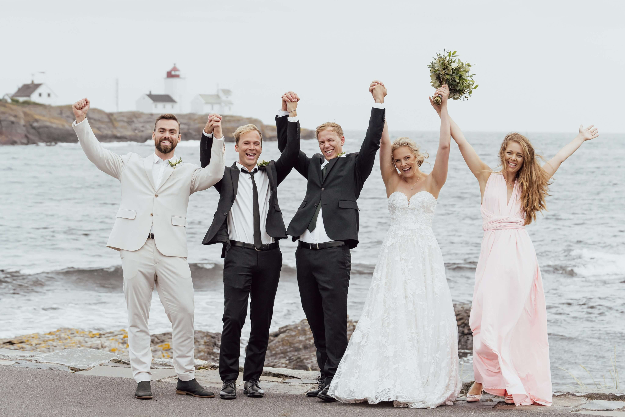 bryllupsfotograf Langesund, portrett med forlovere