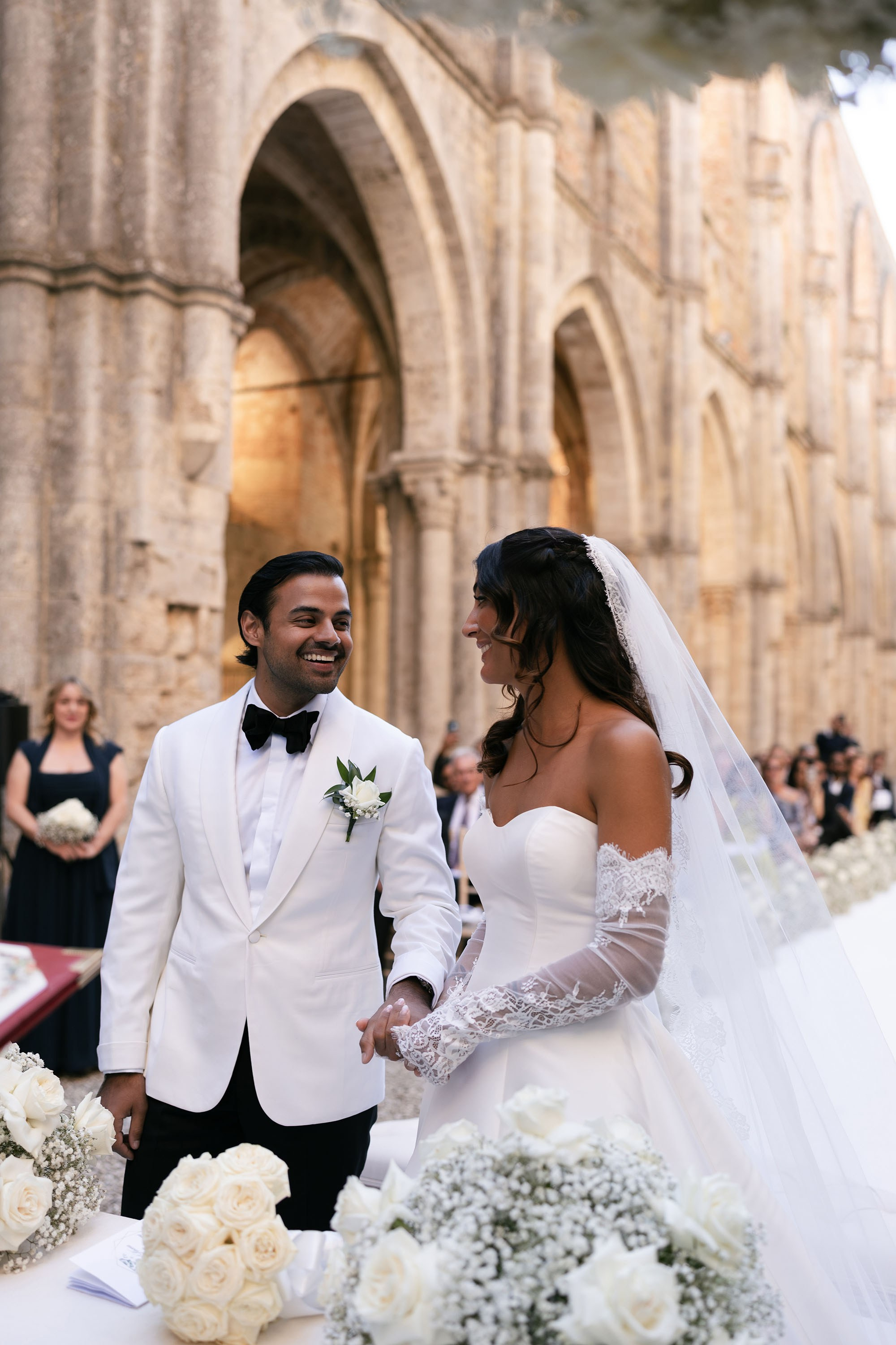 Ginevra and Avi — Abbazia di San Galgano, Tuscany. Destination Wedding Photographers and content creators based in Spain