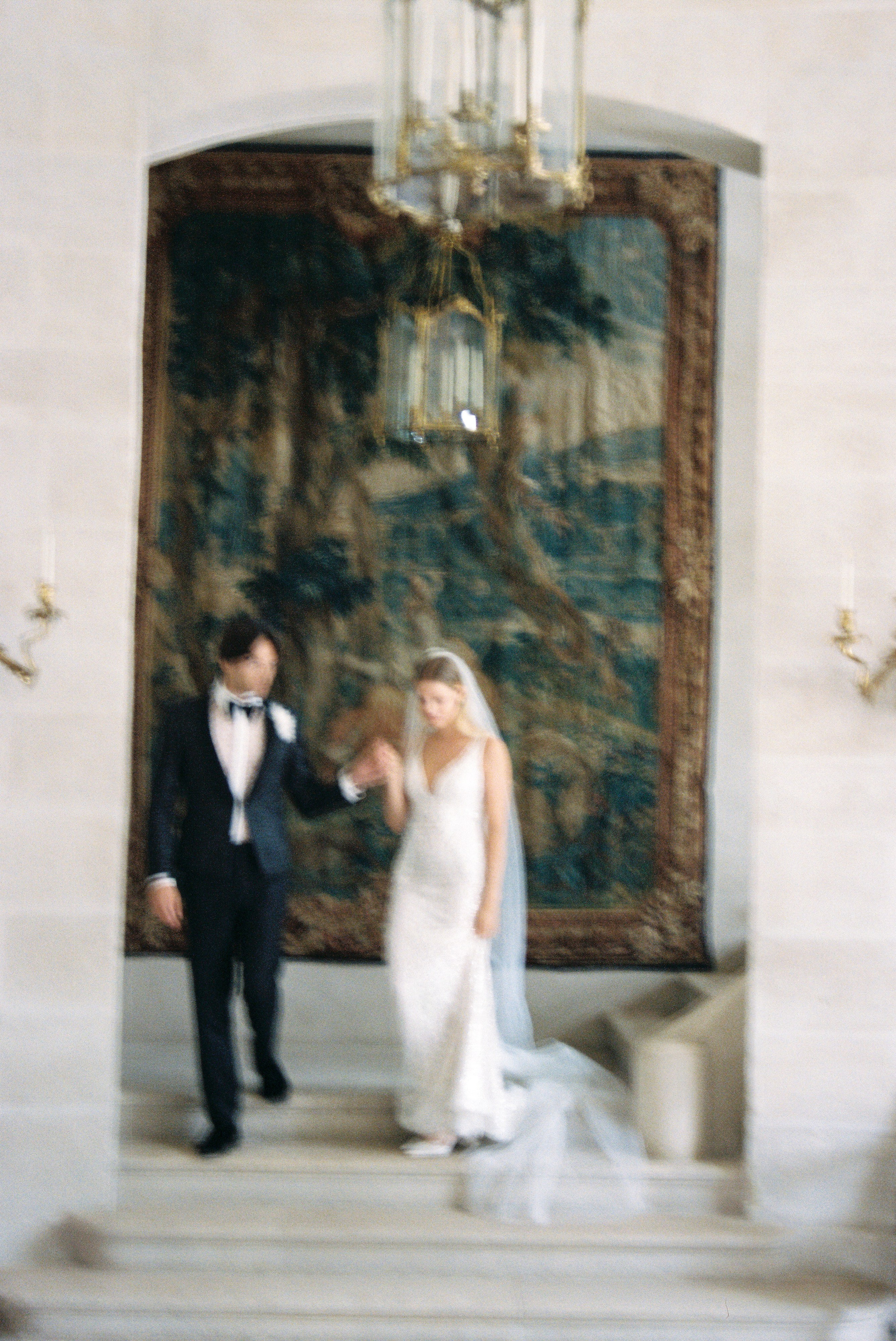 A luxury wedding at Chateau de Villette, just 40 minutes from Paris, captured entirely on film photography