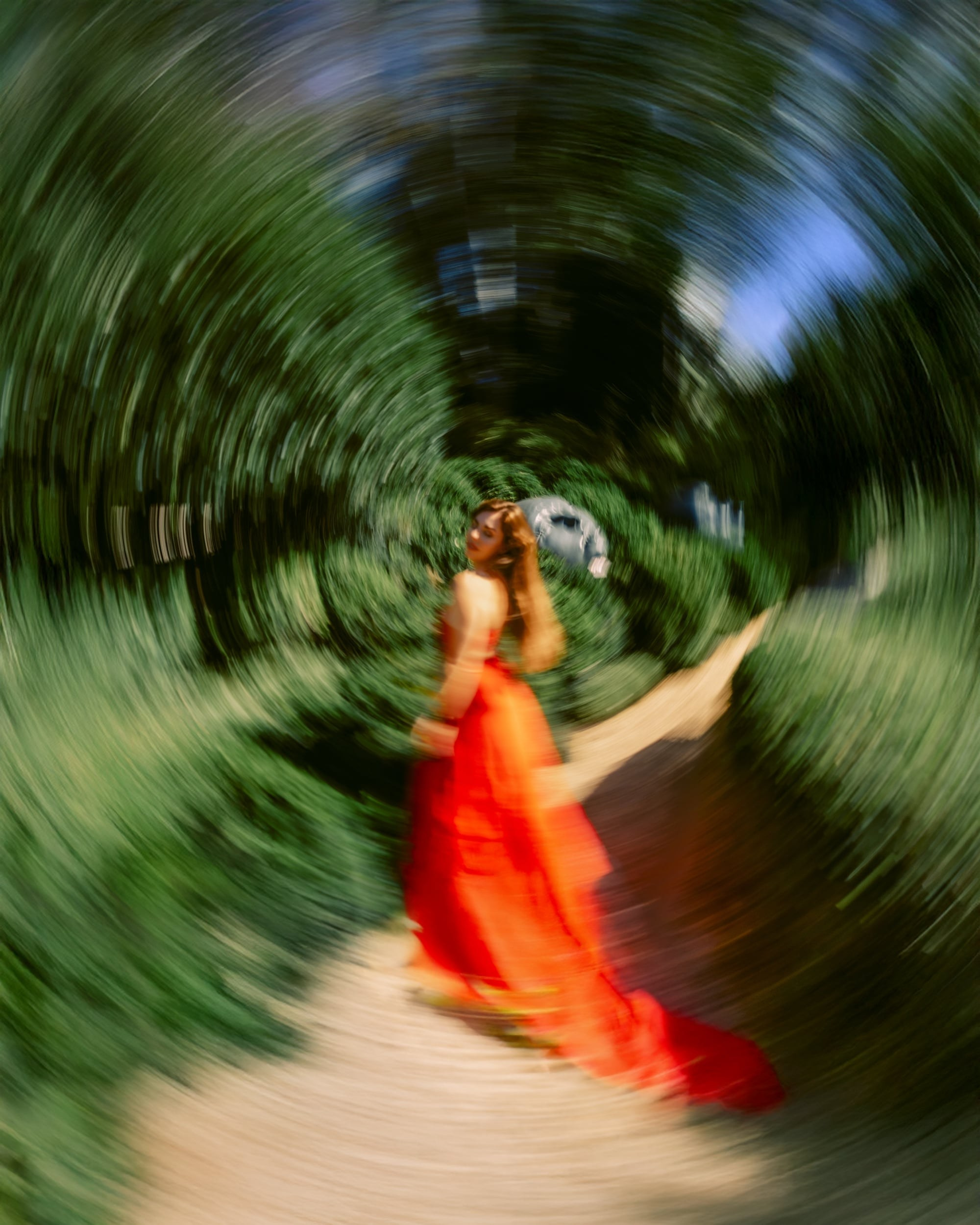 Dreamy Photoshoot in Étretat Gardens, France — Red Dress Portrait Session. Romantic & Soulful Photography by Natalia Olhova in Rotterdam