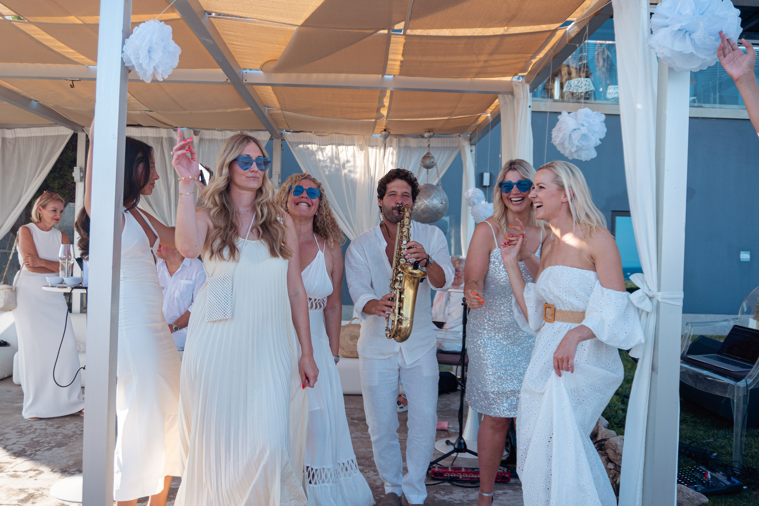 Sax on party. We are illustra. Where creativity meets strategy