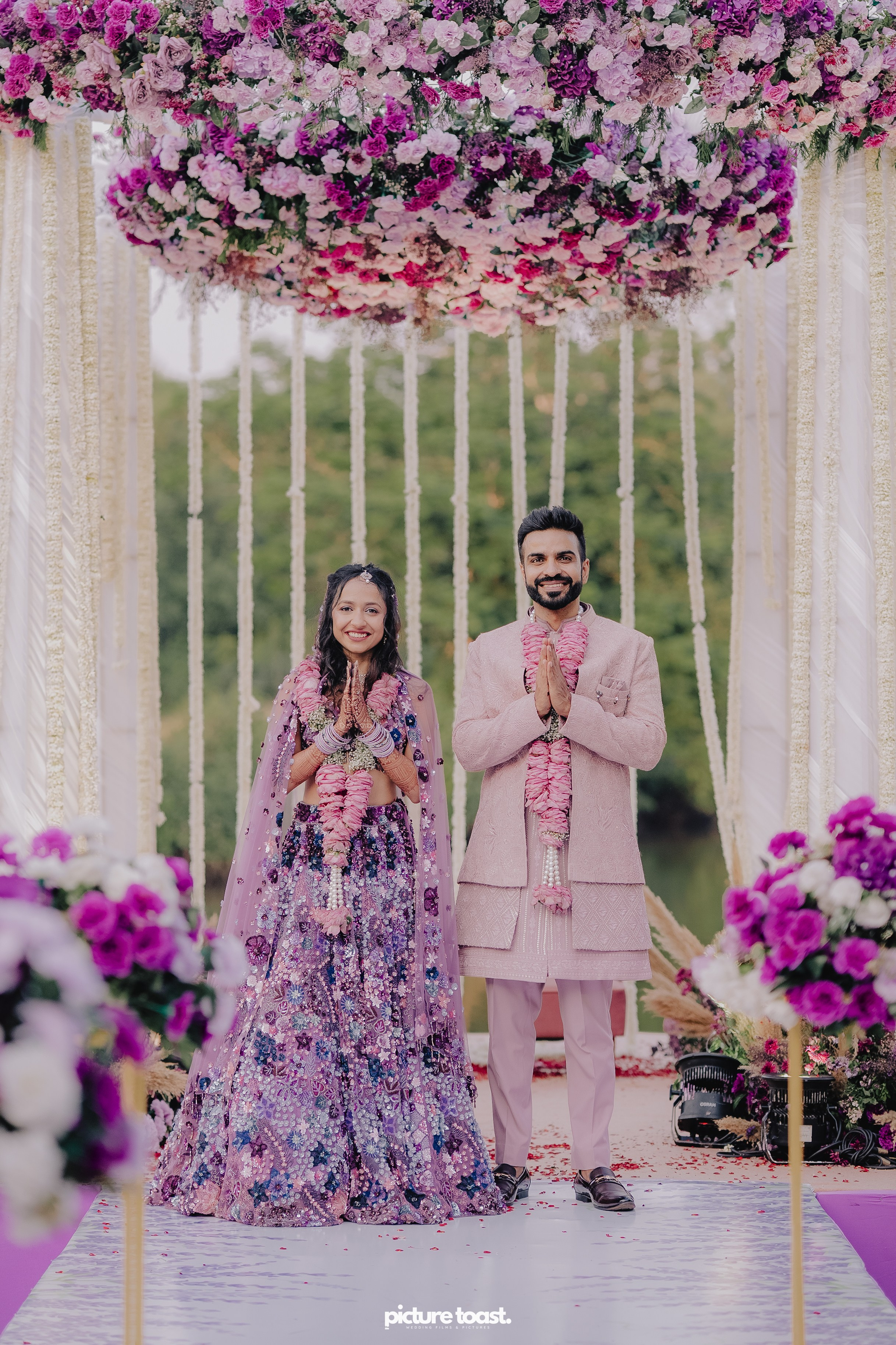 Varamala Ft. Barbie & Aneesh. Fine art Wedding Photographers in India & Canada
