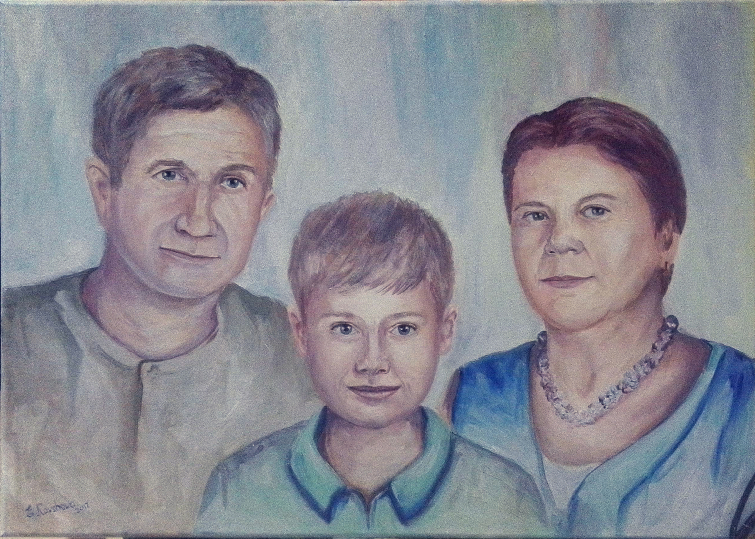 "grandparents and grandson" 2017 Acrylic Kathrin Kovshova artbykovshova