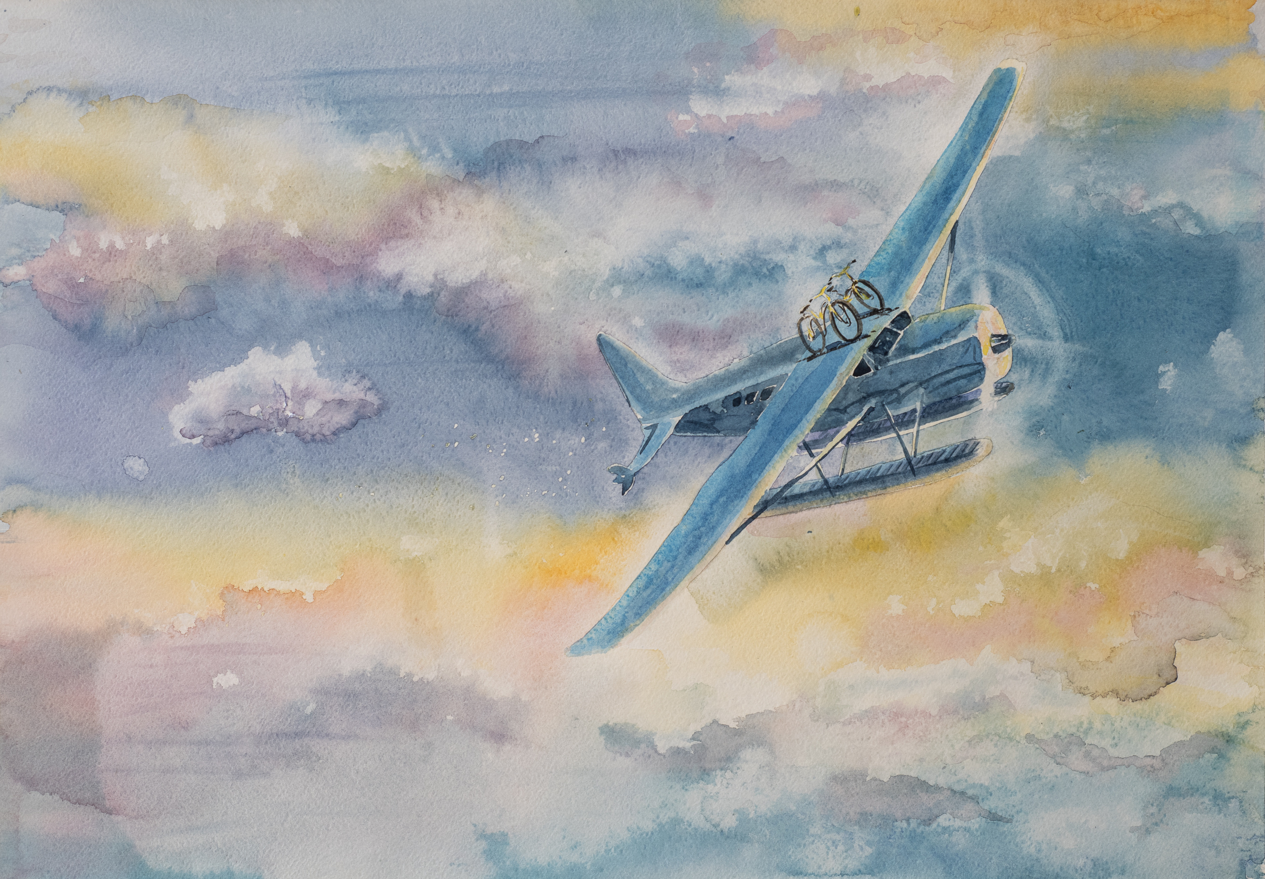 Feeling the wind 2020 Watercolor Kathrin Kovshova artbykovshova Dubai